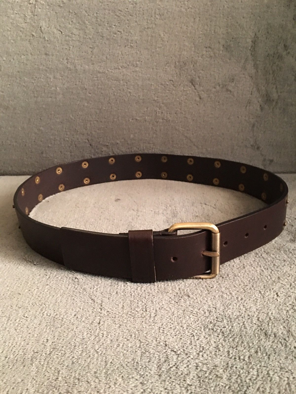 Bally BALLY Brown Leather Studded Italy Mens Belt Size 85/ 34 Size 34 - 3 Thumbnail