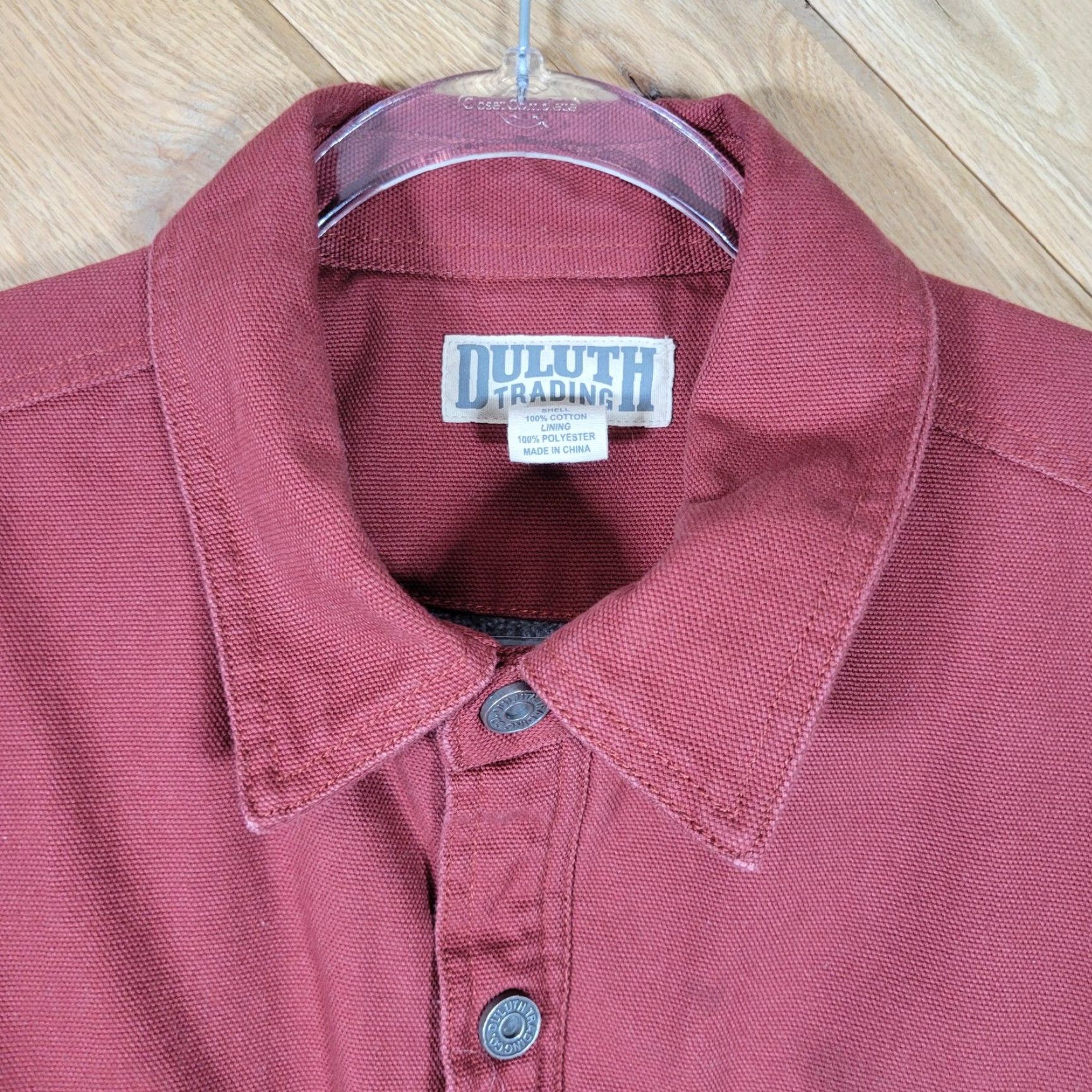Vintage Duluth Shacket Shirt Jacket Maroon Lined Fleece Heavy Canvas XL/Tall XLT Men Jacket Shacket Winter Fall Spring Outdoor Size US XL / EU 56 / 4 - 3 Thumbnail