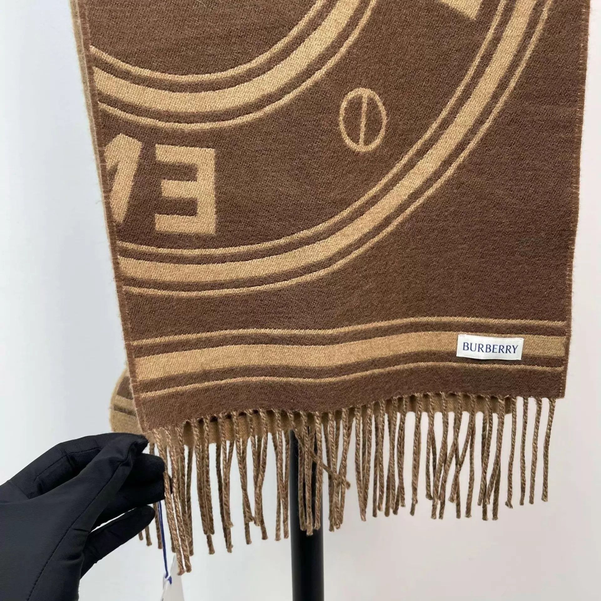 Burberry BURBERRY Camel Wool Scarf 168/28 Size ONE SIZE - 7 Thumbnail