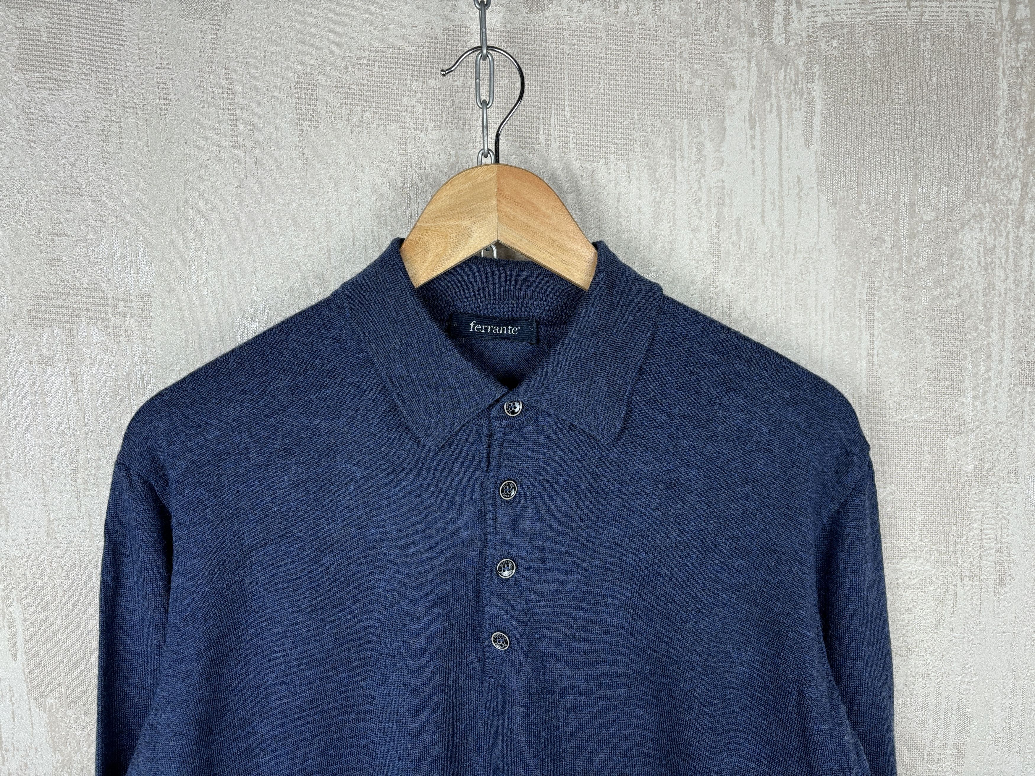 Other Ferrante Merino Wool Polo Collar Sweater Size 54 (XL) Size US XL / EU 56 / 4 - 1 Thumbnail