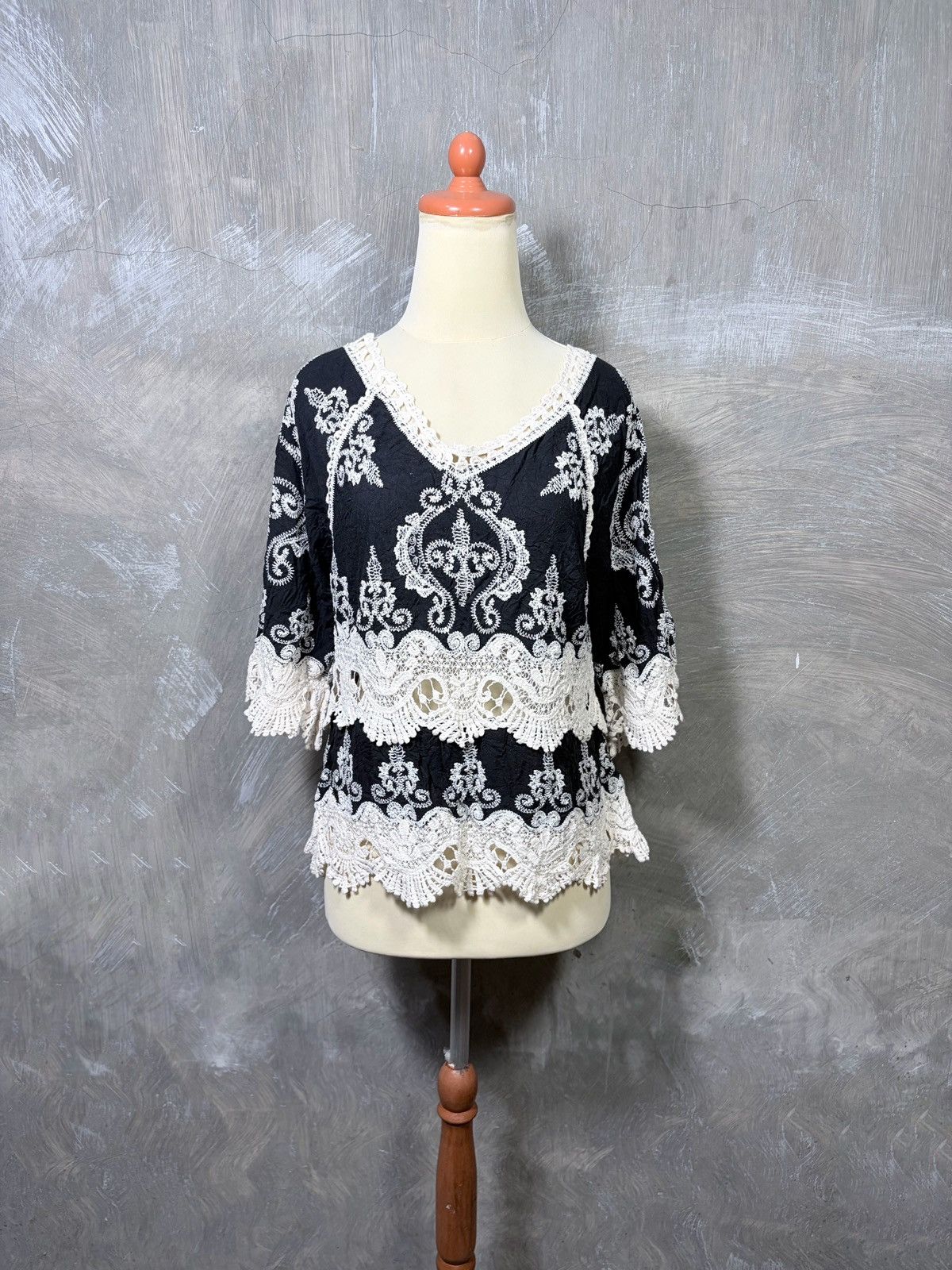 Japanese Brand Unknown Women Bohemian Summer Tops Size M / US 6-8 / IT 42-44 - 1 Thumbnail
