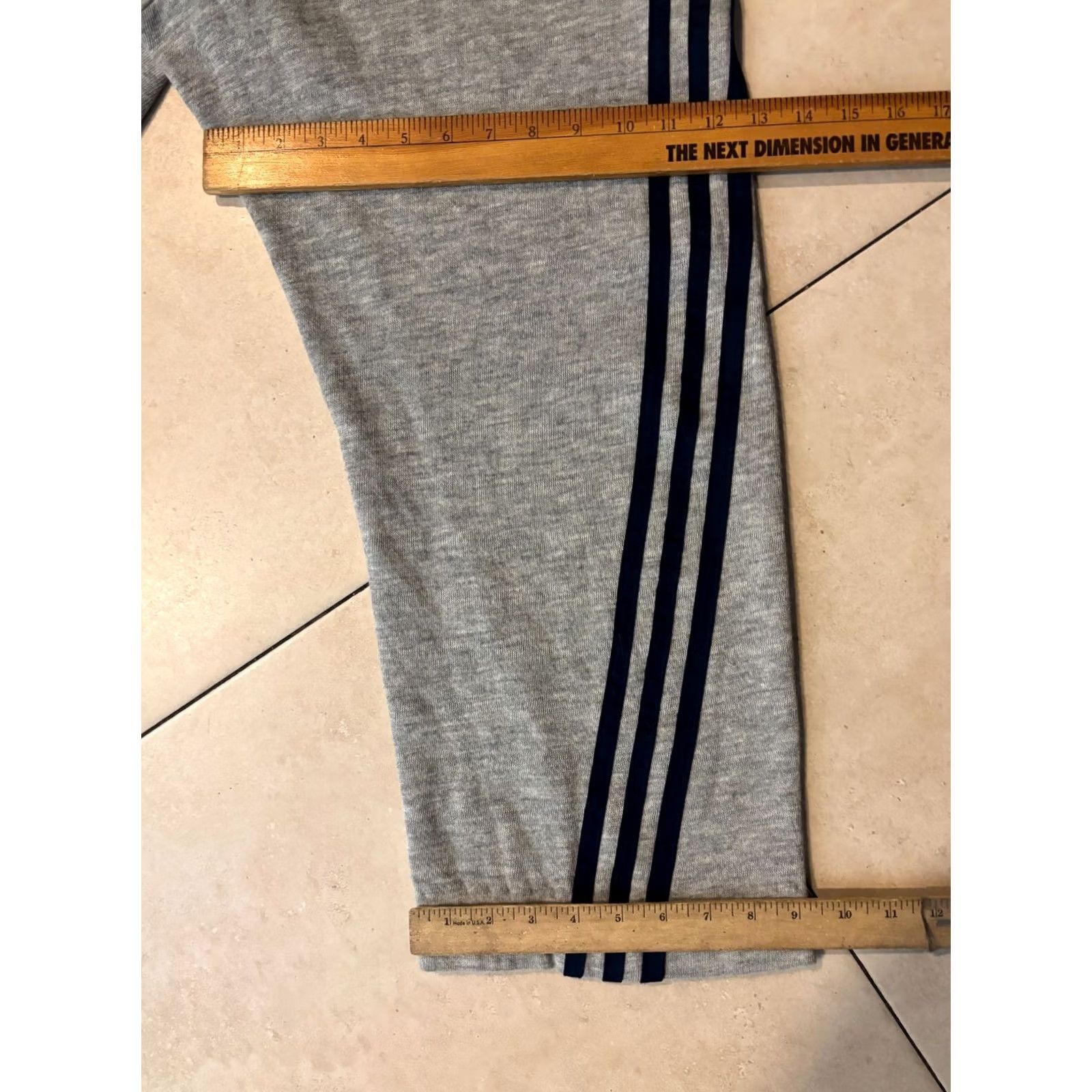 Agolde VINTAGE Gold Eagle Sweat Pants L Gray Acrylic USA Made 80s Striped Mens Size US 33 - 8 Thumbnail