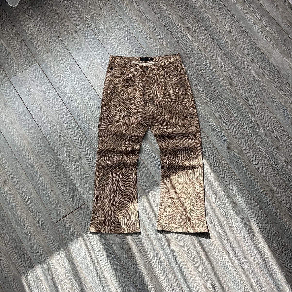 Just Cavalli 00s Just Cavalli Python Snakeskin Flared Pants Size US 32 / EU 48 - 2 Thumbnail