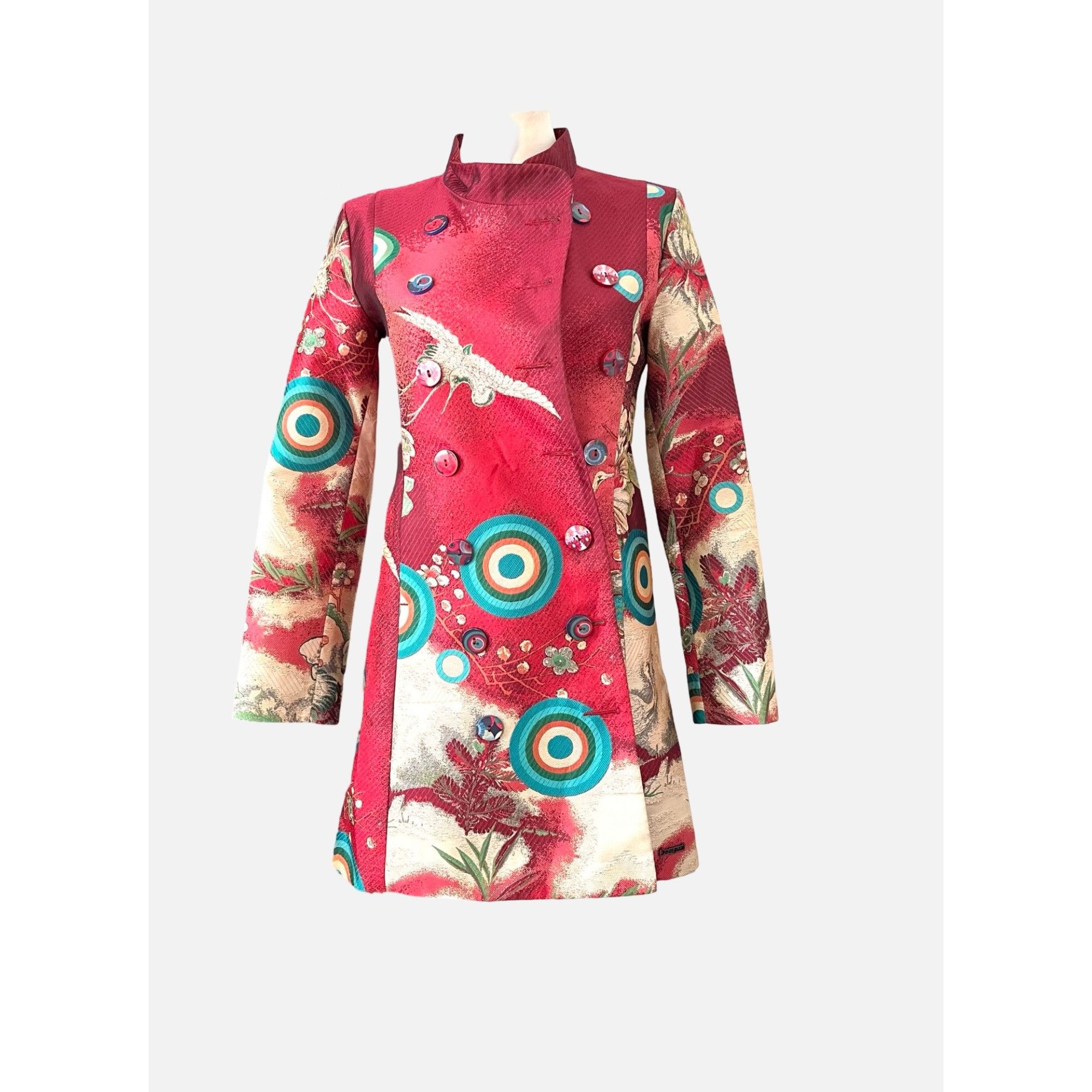 Desigual DESIGUAL size EU38 ( runs smaller) pink colorful coat Size XS / US 0-2 / IT 36-38 - 2 Thumbnail