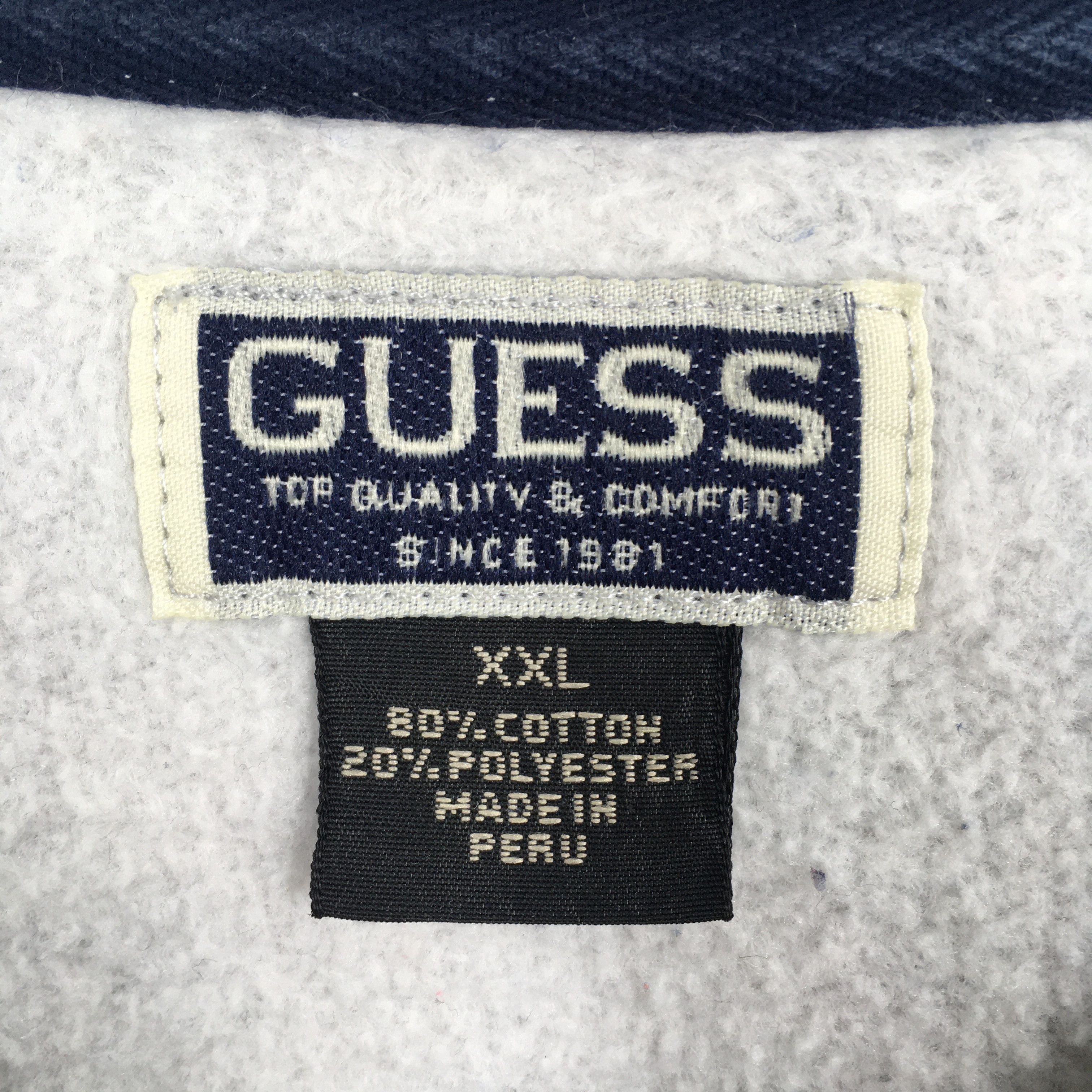 Guess × Vintage Vintage 90's Guess Jeans Gray Sweatshirt XXLarge Size US XXL / EU 58 / 5 - 4 Thumbnail