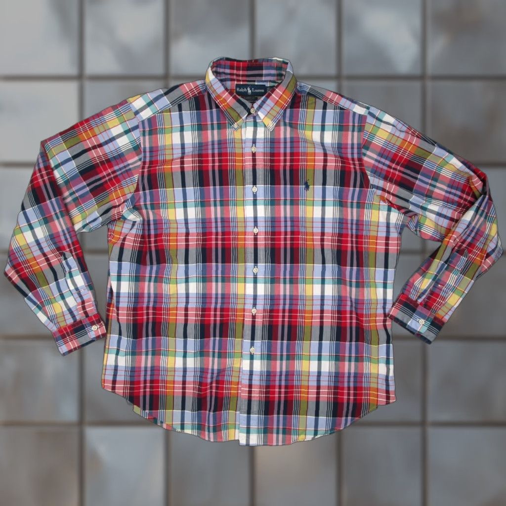 Ralph Lauren Vintage Ralph Lauren Men's XL Red Plaid Button-Up Shirt Long Sleeve Cotton Classic Preppy Size US XL / EU 56 / 4 - 1 Thumbnail