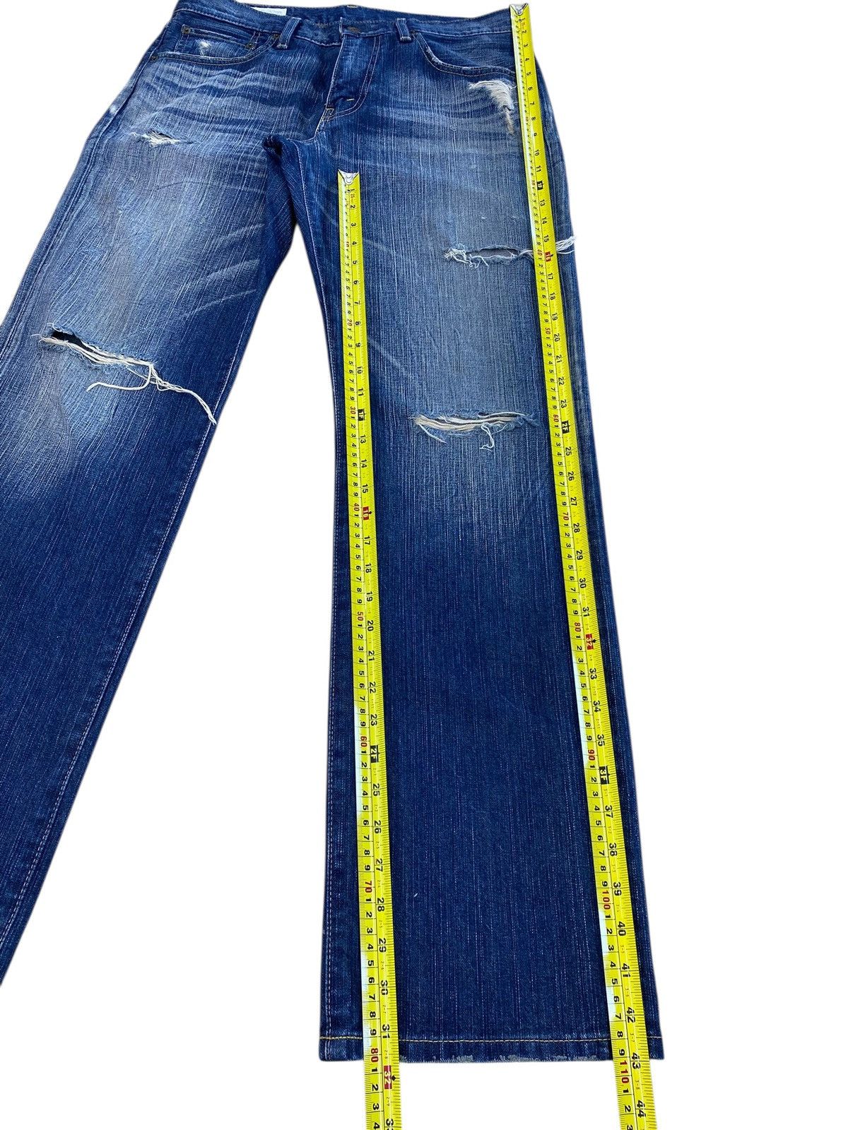 Edwin Edwin Ripped Faded Wash Style Straight Leg Jeans Size US 33 - 8 Thumbnail