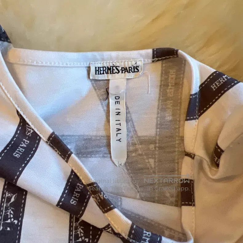 Hermes Hermes Vintage ribbon print long-sleeved T-shirt, 100% pur Size XS / US 0-2 / IT 36-38 - 4 Thumbnail