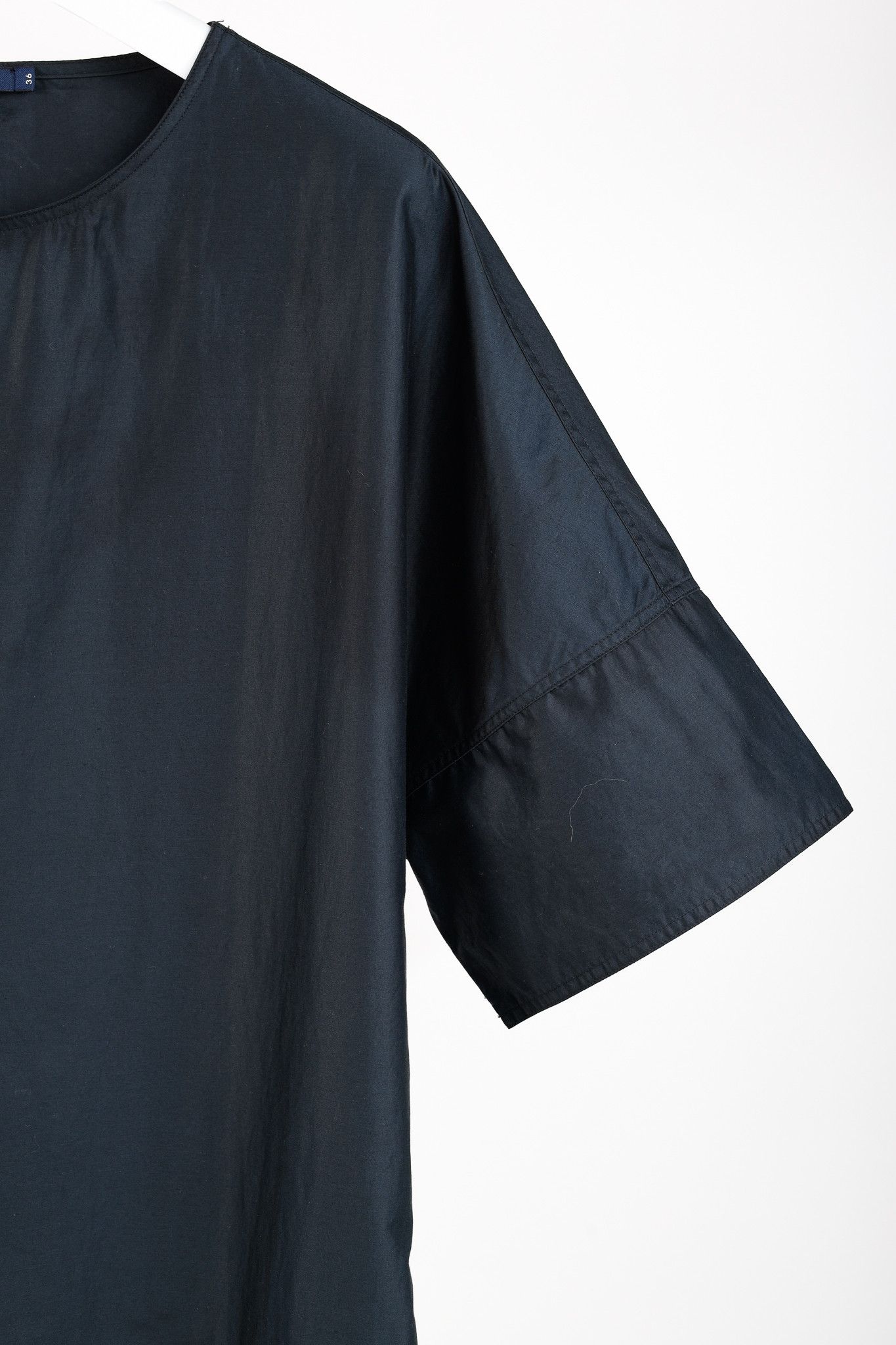 SOFIE D'HOORE Sofie D'Hoore Drop Shoulder Navy Cotton Dress Size S / US 4 / IT 40 - 5 Thumbnail