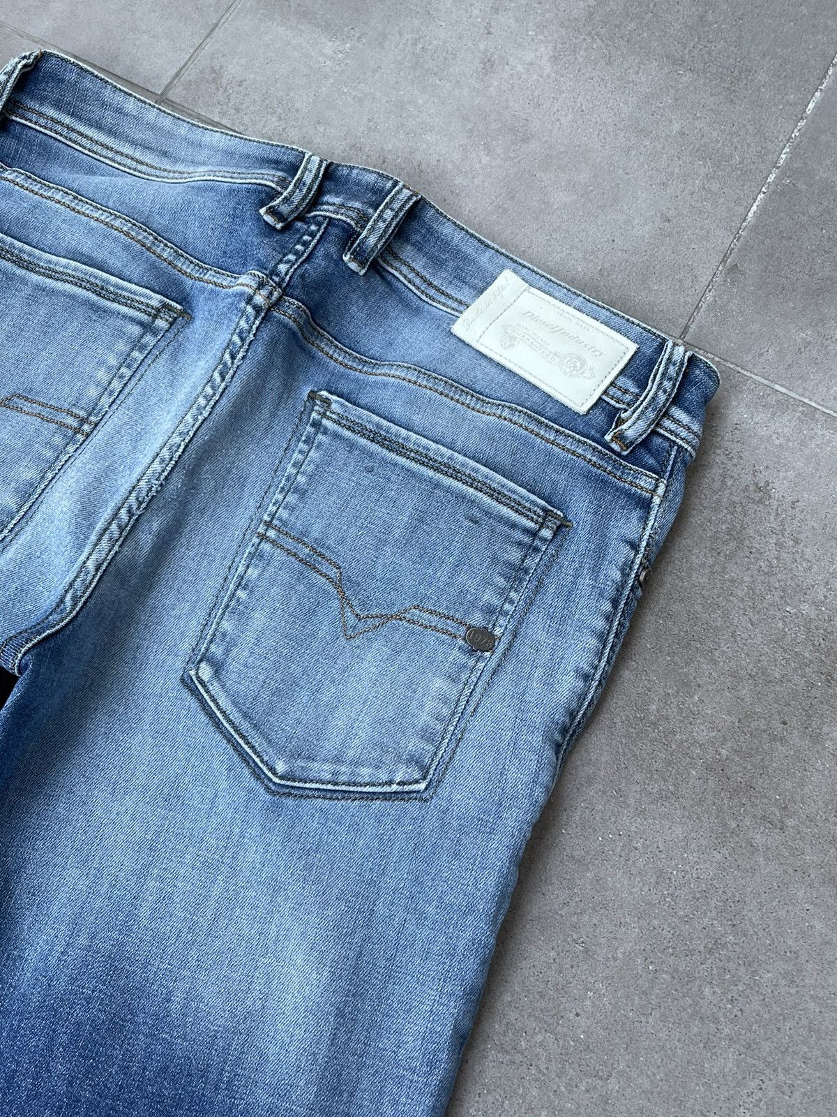 Diesel Diesel SLEENKER Distressed Multi Indigo Denim Pants Size US 31 - 17 Thumbnail