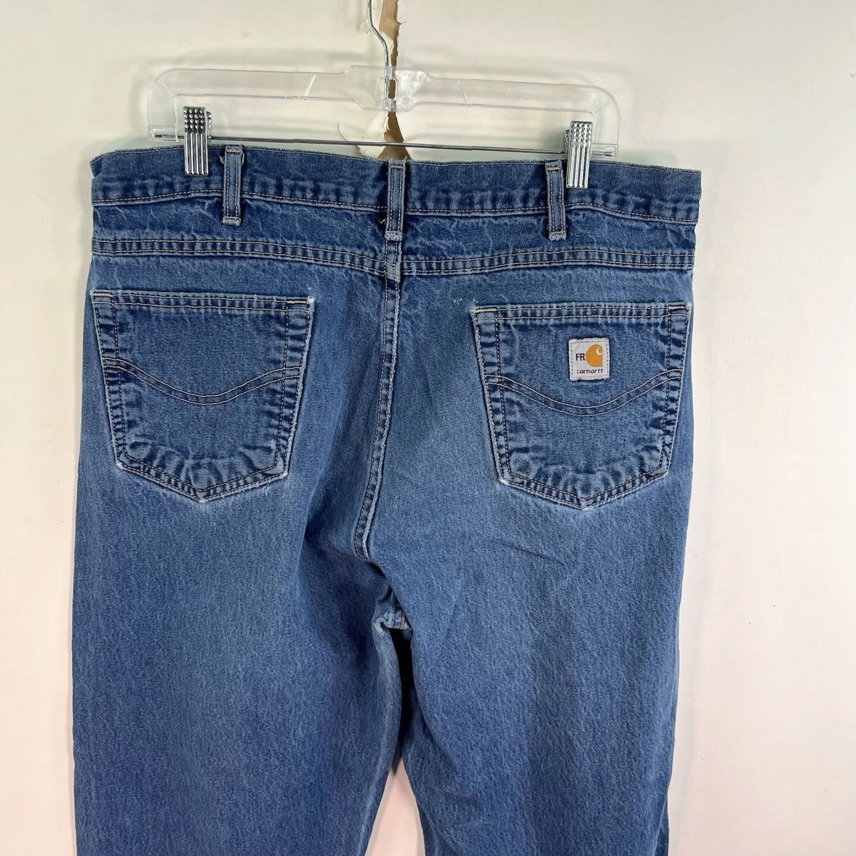 Carhartt VINTAGE Carhartt Men's Jeans Size 38 x 34 Relaxed Fit Straight Leg Blue Denim 90s Style Size US 38 / EU 54 - 6 Thumbnail