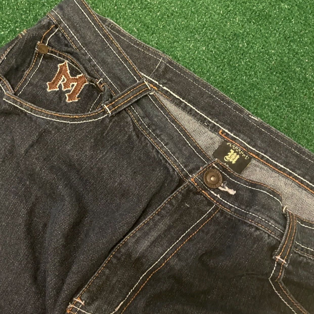 Vintage VINTAGE Makaveli Tupac Hip Hop Baggy Skater Grunge Jeans VTG Mens Size 42 42x31 Distressed Wide-Leg Dark Blue Size US 42 / EU 58 - 5 Thumbnail