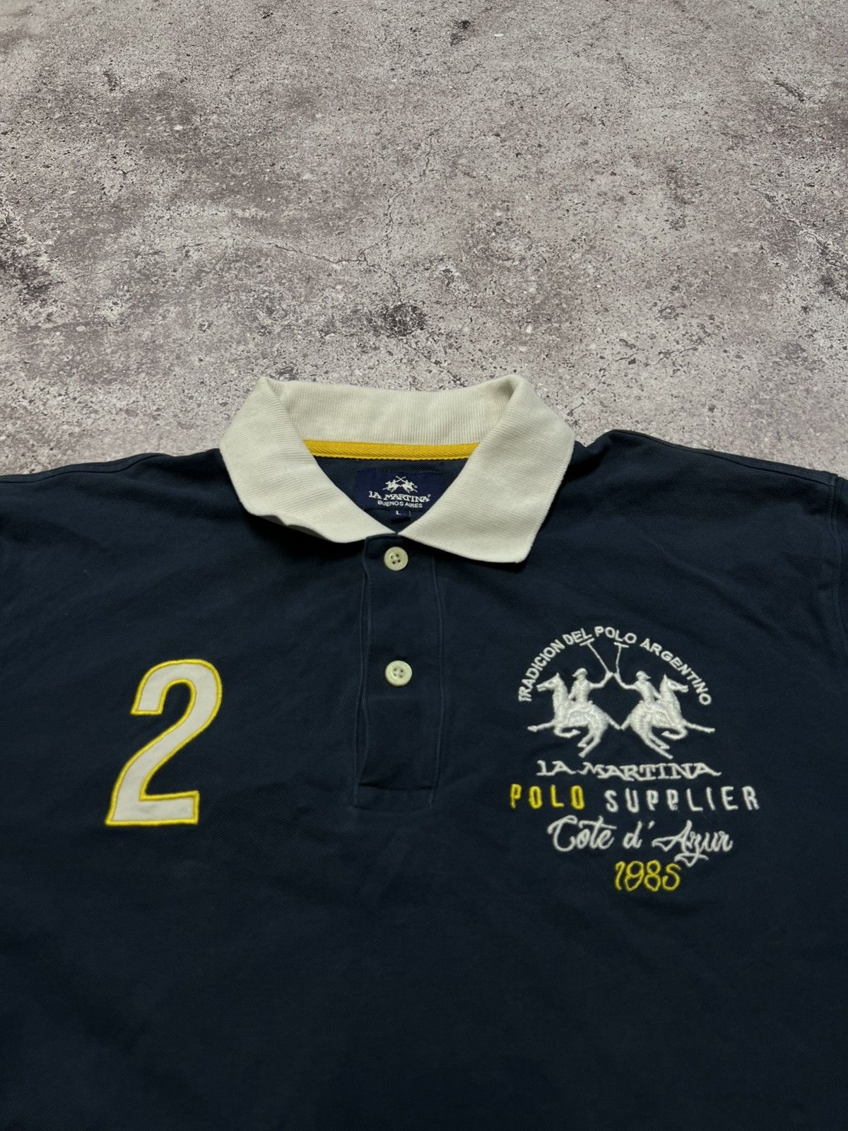 La Martina Vintage La Martina Argentina Big Logo Polo T Shirt Size US L / EU 52-54 / 3 - 4 Thumbnail