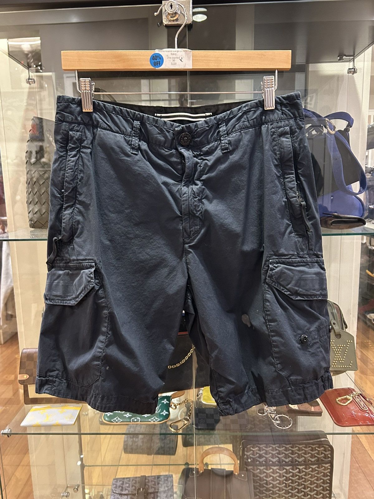 Stone Island Stone Island Cargo Shorts - Navy Size US 30 / EU 46 - 1 Thumbnail