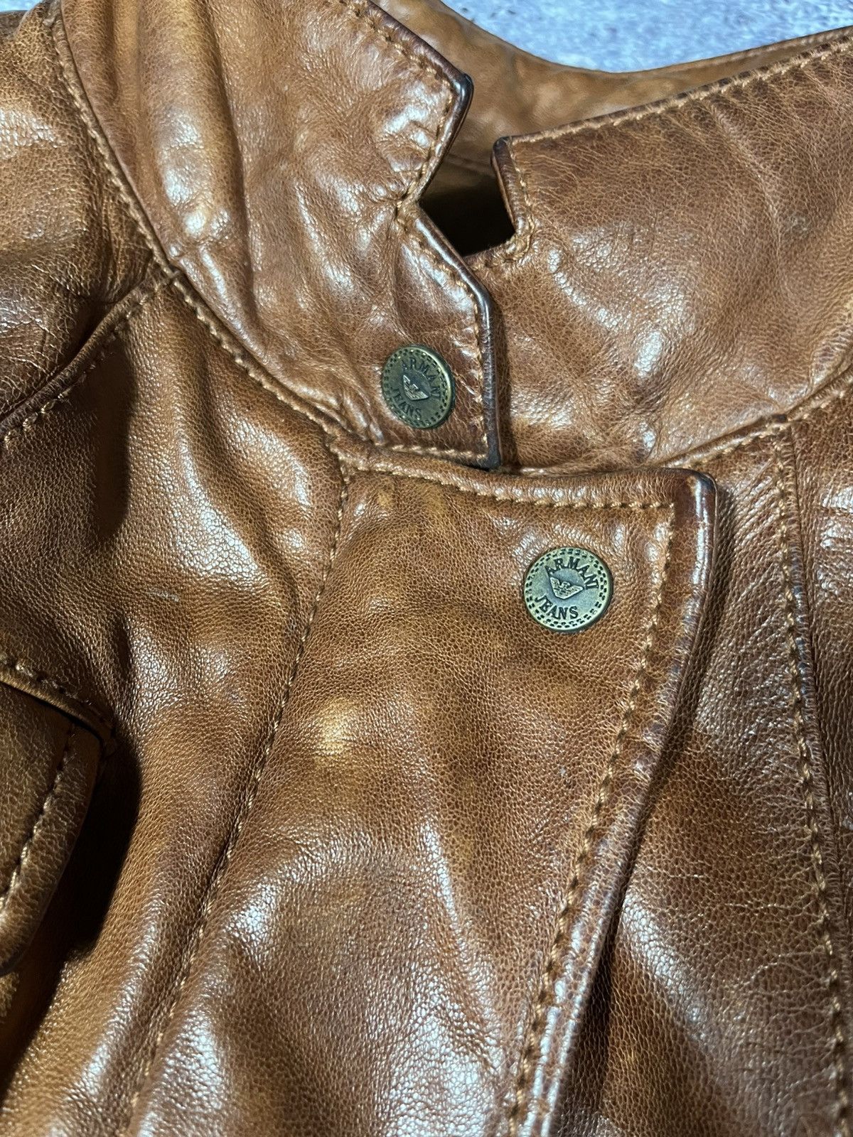 Armani Vintage Armani Jeans Archive leather bomber jacket aviator Size M / US 6-8 / IT 42-44 - 15 Thumbnail