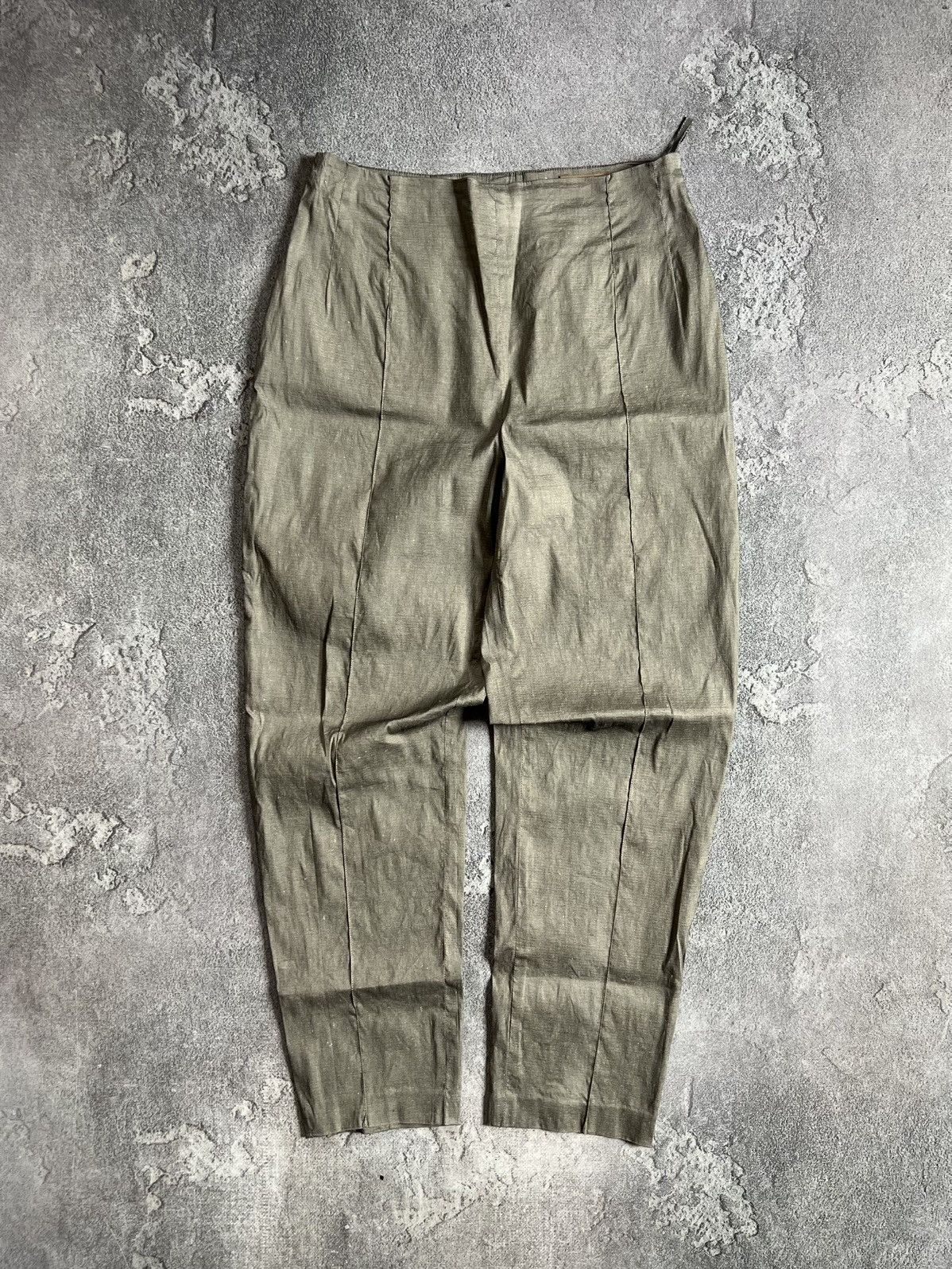 Annette Gortz Vintage Annette Gortz Linen Pants Sz 38 Khaki Green Tapered Size 26" / US 2 / IT 38 - 1 Thumbnail