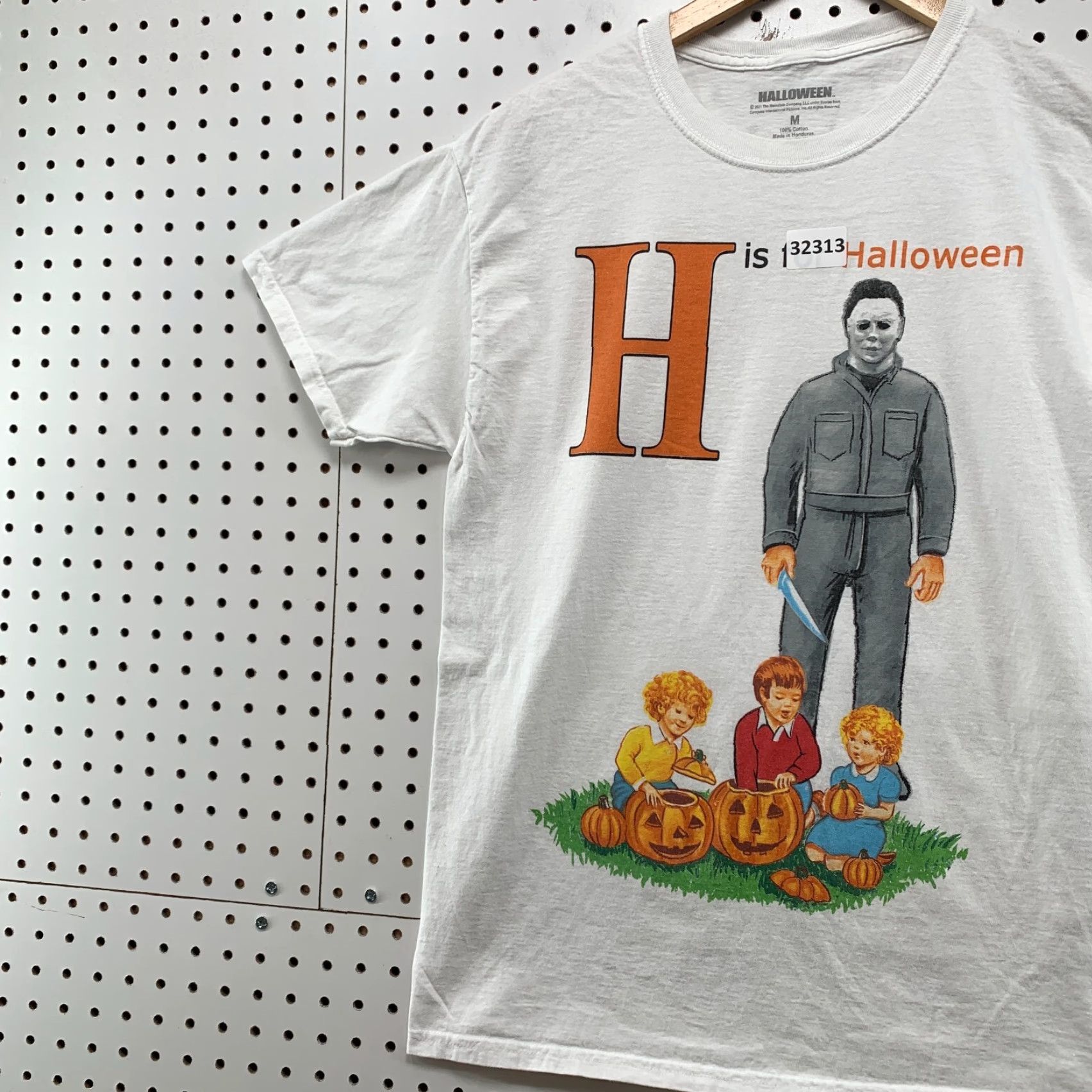 Vintage Halloween Movie Shirt Mens M White Orange Graphic Scary 19x27 Size US M / EU 48-50 / 2 - 3 Thumbnail
