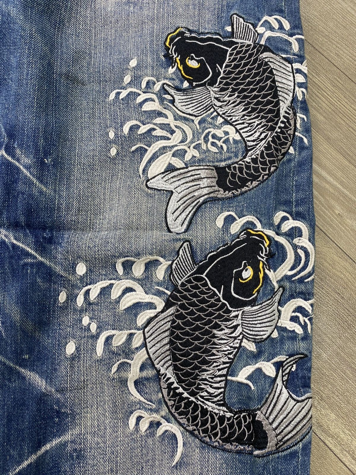 Karakuri Tamashii Y2K Dominante Karakuri Tamashii Koi Flowers Embroidery Jeans Size US 30 / EU 46 - 5 Thumbnail