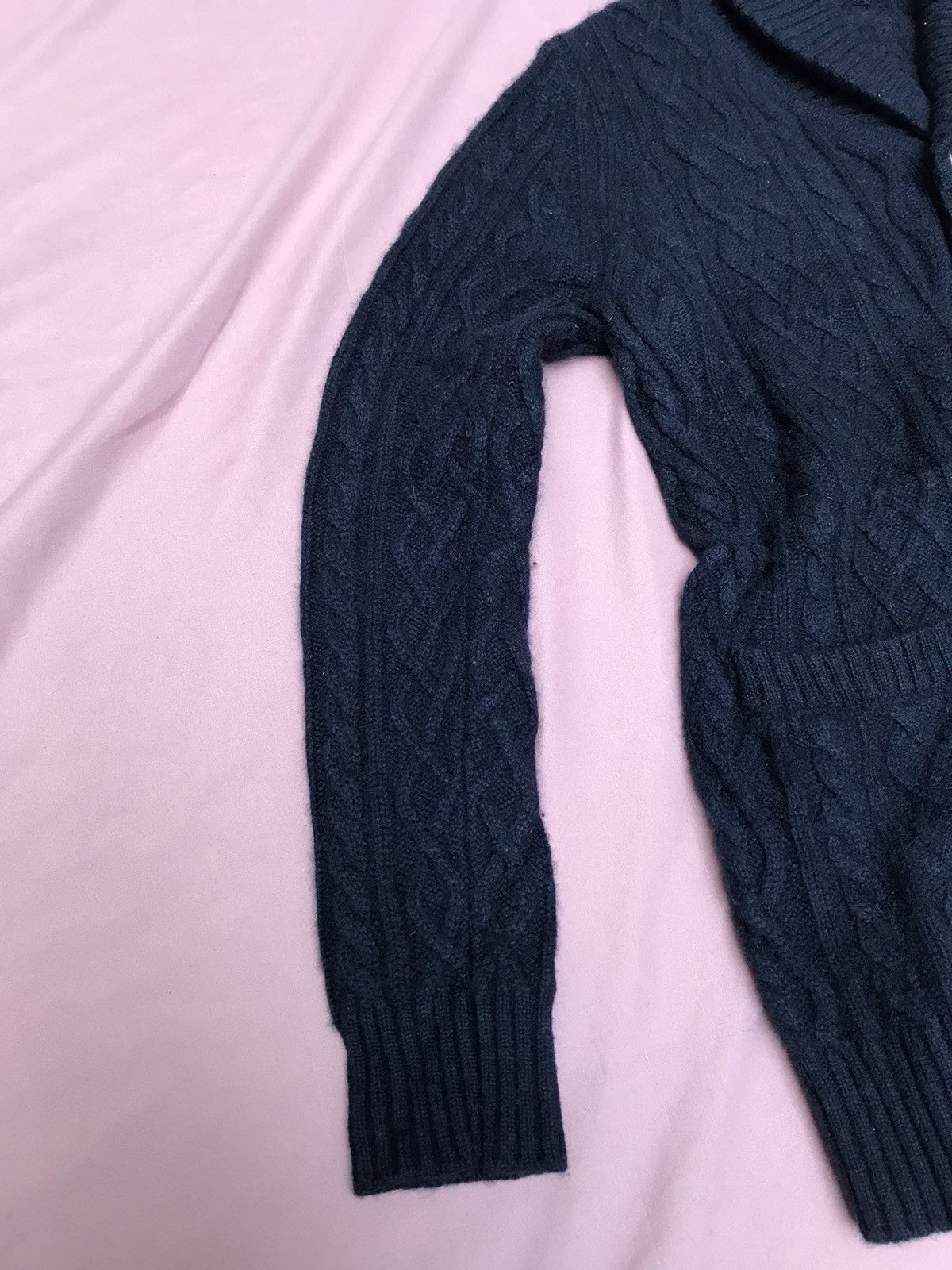 Other PURE CASHMERE CABLE KNIT SHAWL COLLAR CARDIGAN Size M / US 6-8 / IT 42-44 - 13 Thumbnail