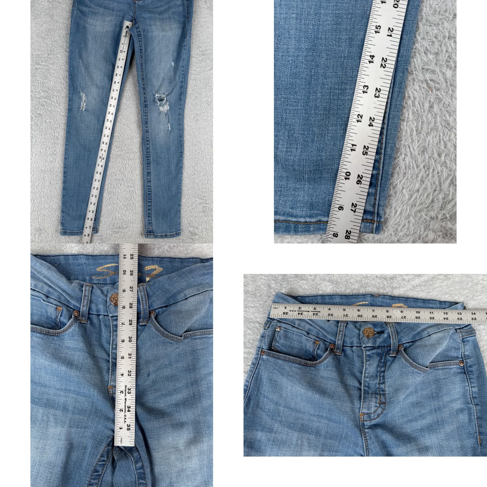 Vintage VINTAGE Seven7 Jeans Women 4 Blue Denim Tummyless High Rise Skinny Cotton 27x28 Size 27" / US 4 / IT 40 - 8 Thumbnail