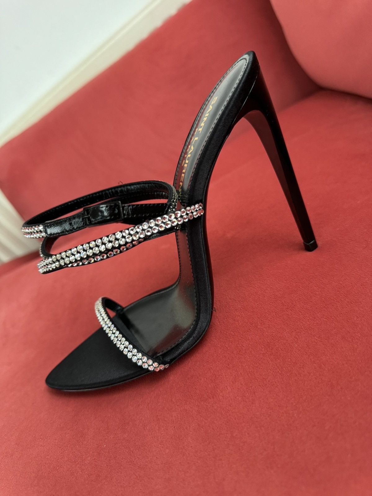 Saint Laurent Paris Saint Laurent Georgia rhinestone embellished sandals, 37 It Size US 7 / IT 37 - 4 Thumbnail