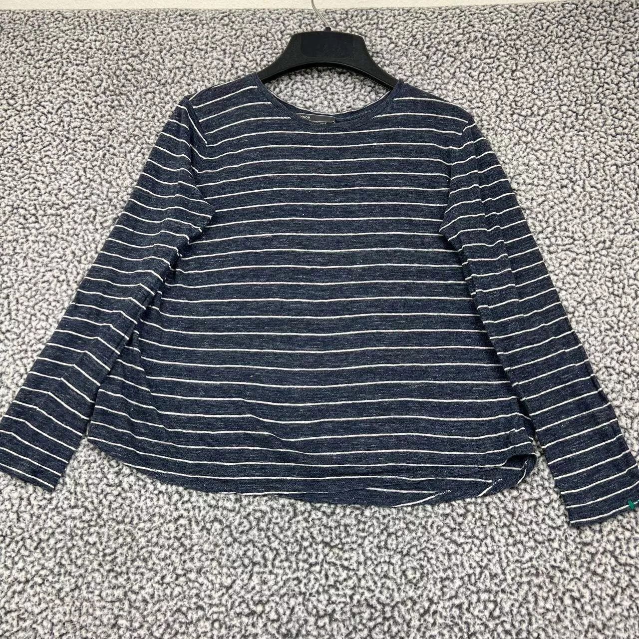 Vince Vince Shirt Women Blue Striped Long Sleeve Top Crew Neck XS Size XS / US 0-2 / IT 36-38 - 1 Thumbnail