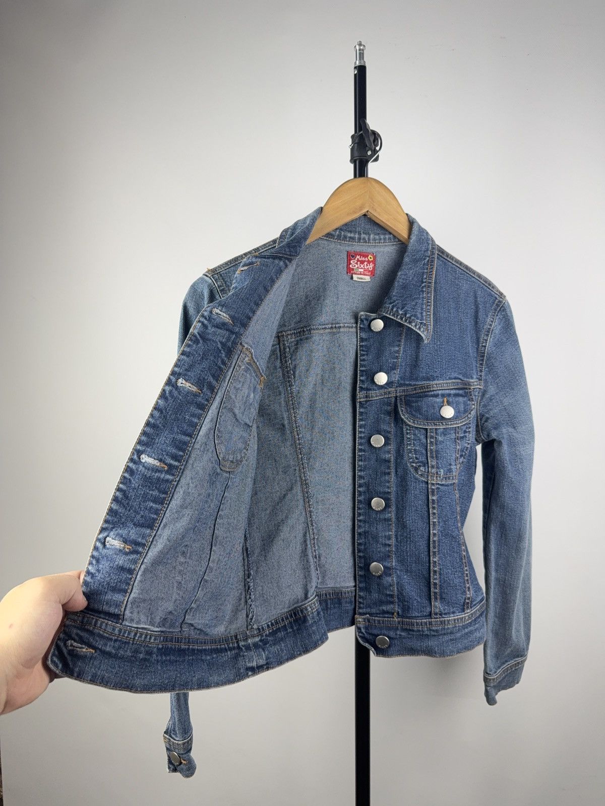 Miss Sixty Rare Vintage Y2K Miss Sixty Faded Denim Jacket Retro 90s Size S / US 4 / IT 40 - 8 Thumbnail