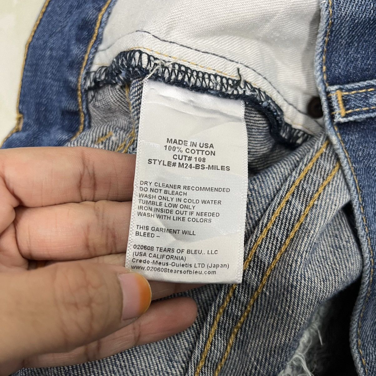 Japanese Brand Vintage 90s 020608 Tears Of Bleu Black Line Denim Size 32" / US 10 / IT 46 - 23 Thumbnail