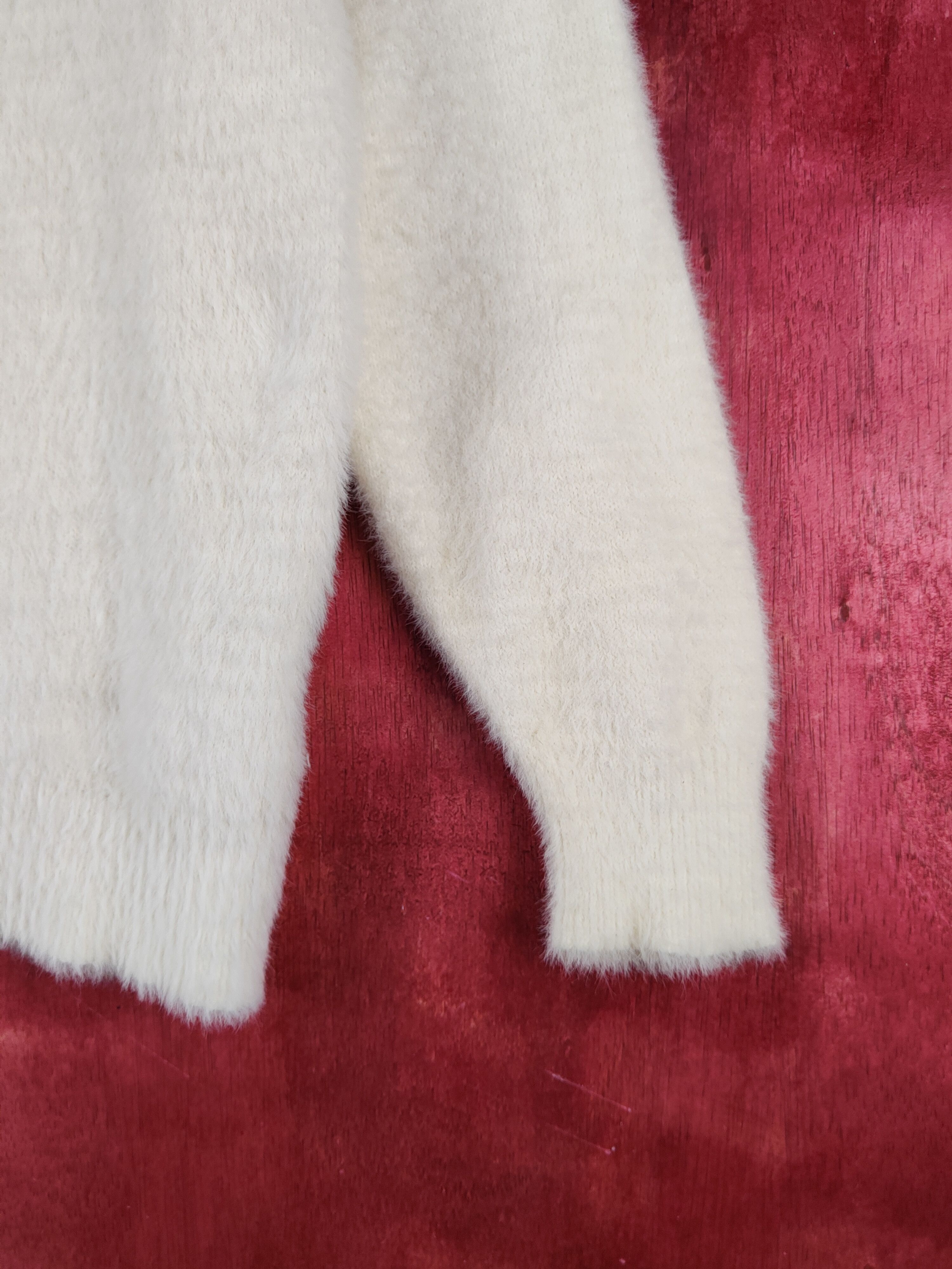 Homespun Knitwear × Japanese Brand × Vintage Dreskip Cream Shag Shaggy Fur Mohair Knitwear #S2277 Size M / US 6-8 / IT 42-44 - 6 Thumbnail