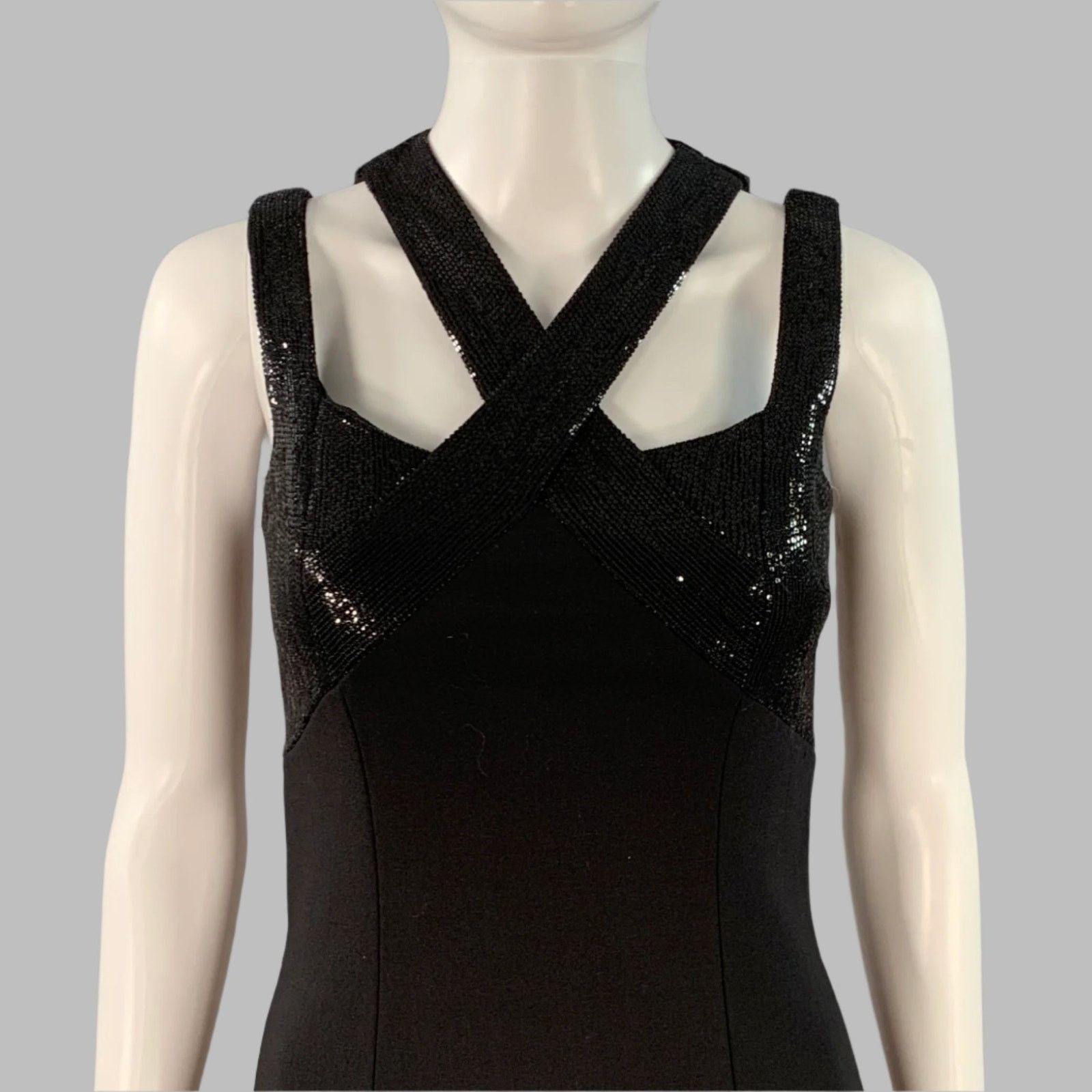 Michael Kors Size 2 Black Virgin Wool Blend Cutout Sequined Evening Gown Size XS / US 0-2 / IT 36-38 - 2 Thumbnail