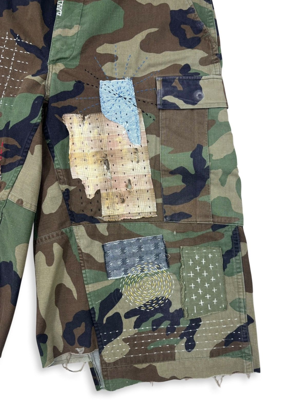 Vintage BDU Distressed Boro Sashiko Bermuda _ l Size US 32 / EU 48 - 3 Thumbnail
