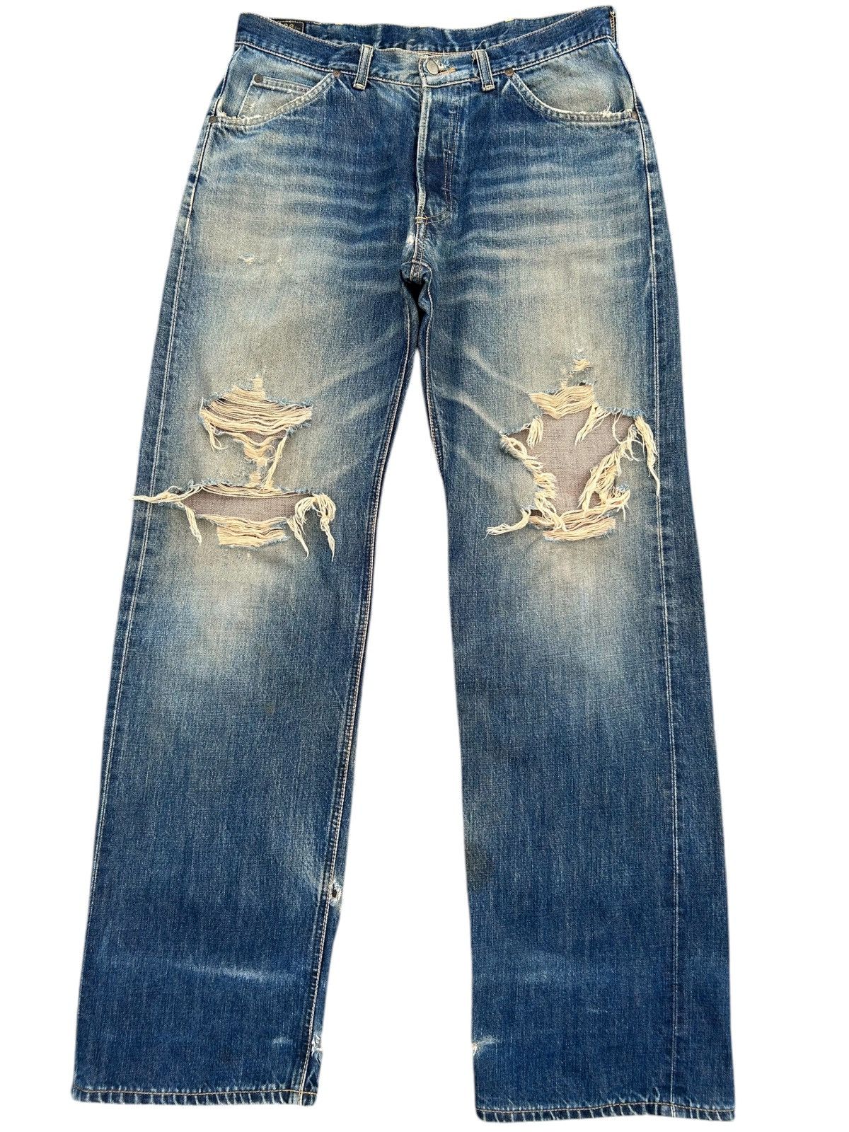 Kapital Thrashed Vintage Lee Riders Selvedge Rusty Denim Jeans Size US 35 - 1 Thumbnail