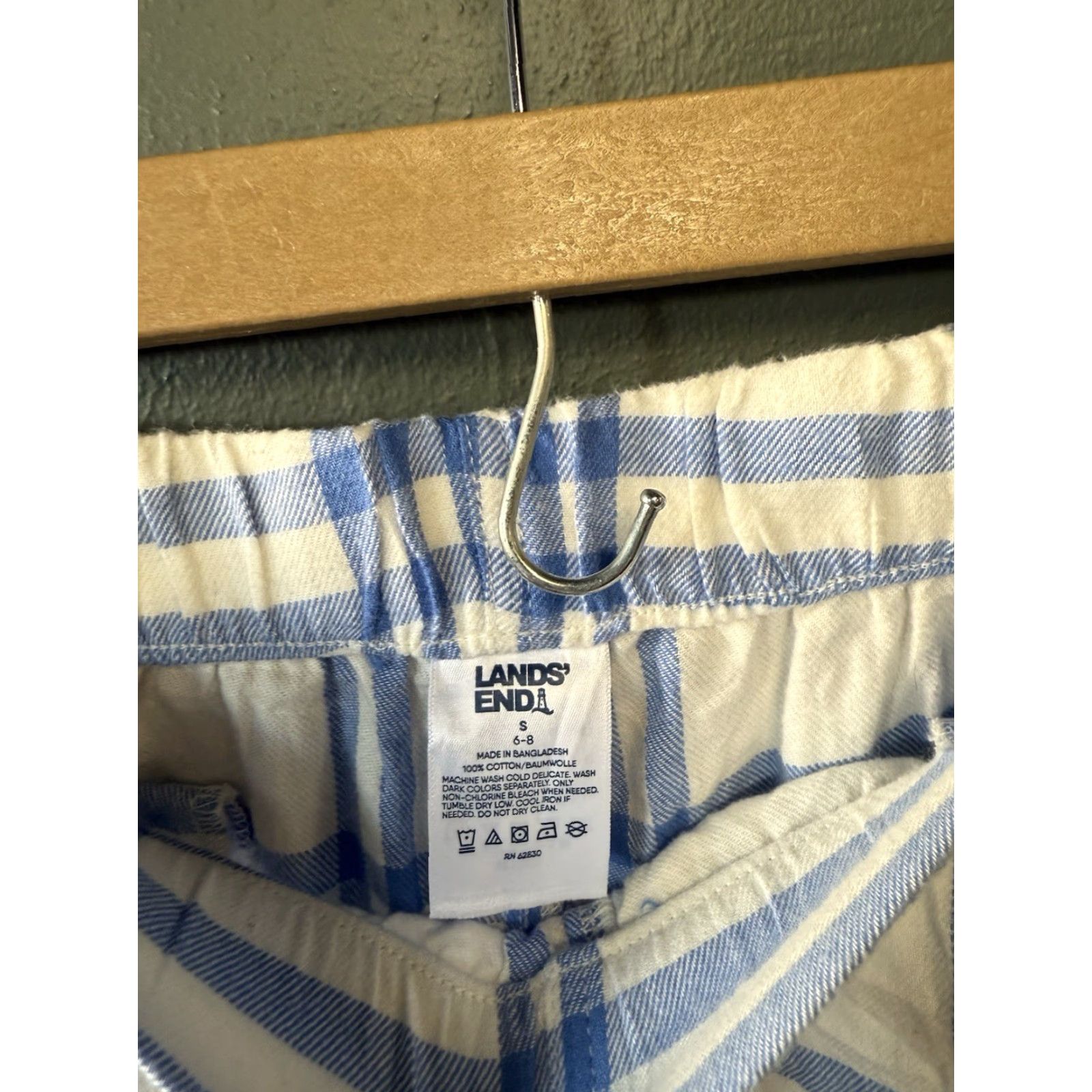 Lands' End Lands' End Womens Lounge Pants Yellow Plaid Drawstring Size S Size 28" / US 6 / IT 42 - 3 Thumbnail