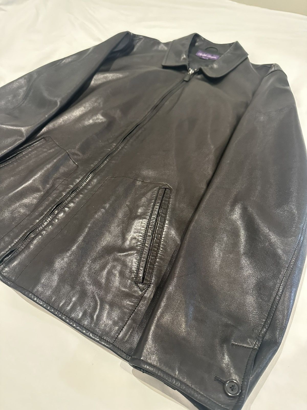 Ralph Lauren Purple Label Ralph Lauren Purple Label Black Lambskin Leather Jacket Size US L / EU 52-54 / 3 - 3 Thumbnail