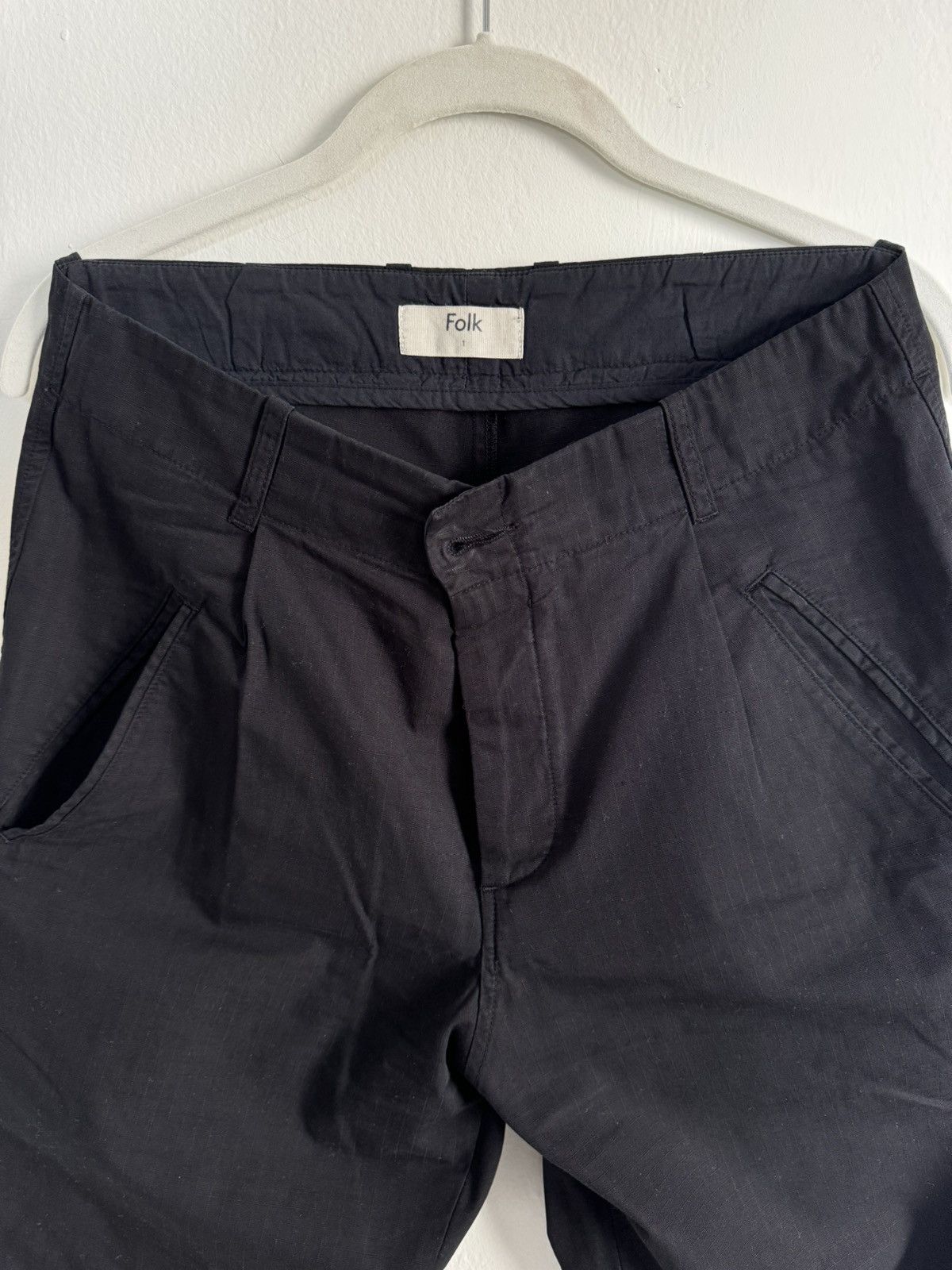 Folk Folk pleated black ripstop pants Size US 30 / EU 46 - 2 Thumbnail