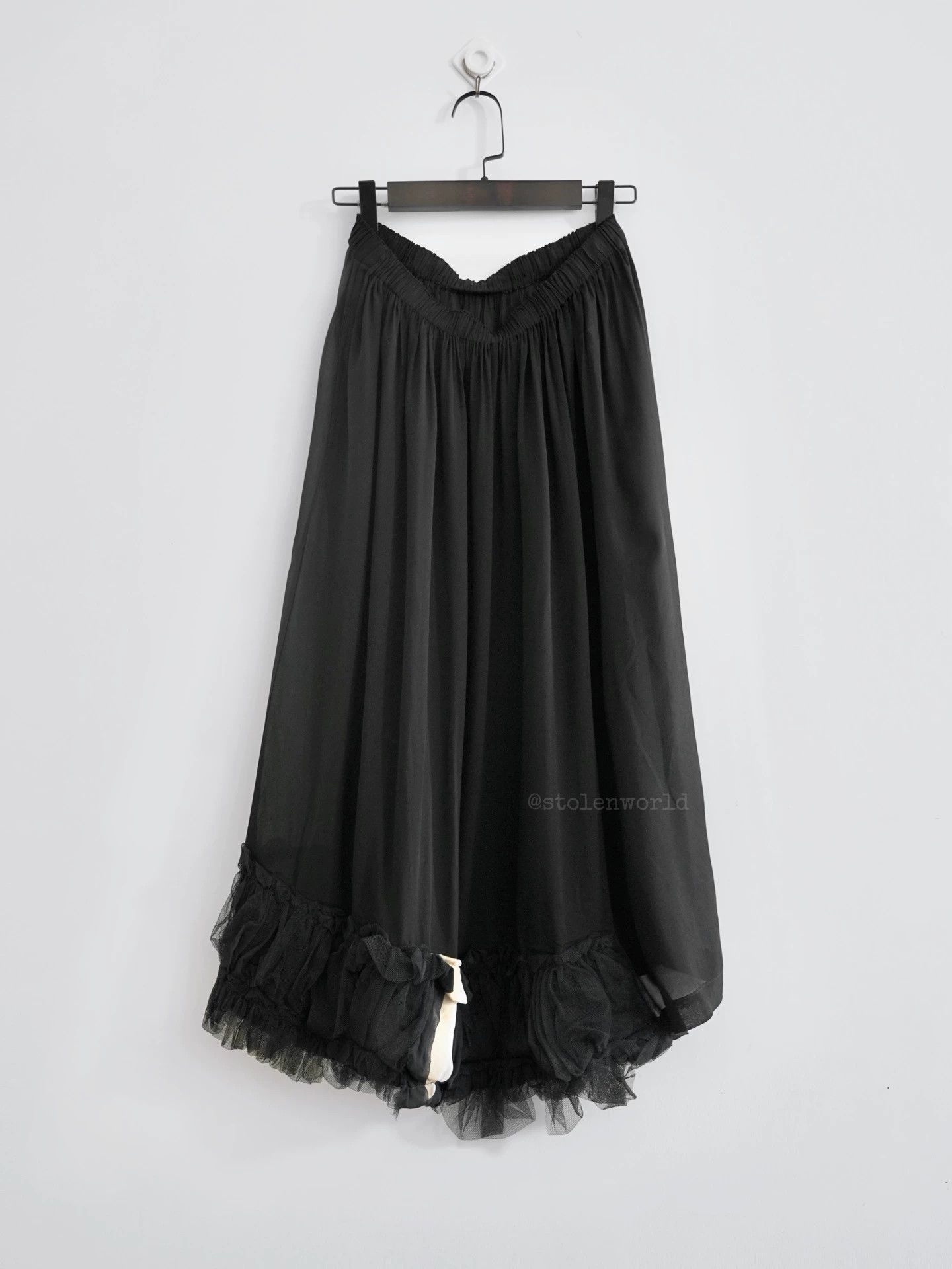 Comme des Garcons Comme des Garçons Black Sheer White Rose Mesh Hem Dress Size 26" / US 2 / IT 38 - 1 Thumbnail