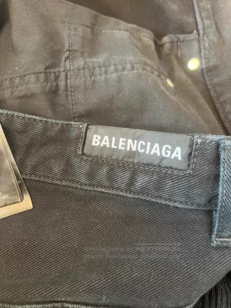 Balenciaga Balenciaga size XS Black Ripped Denim Long Pants Size US 27 - 6 Thumbnail