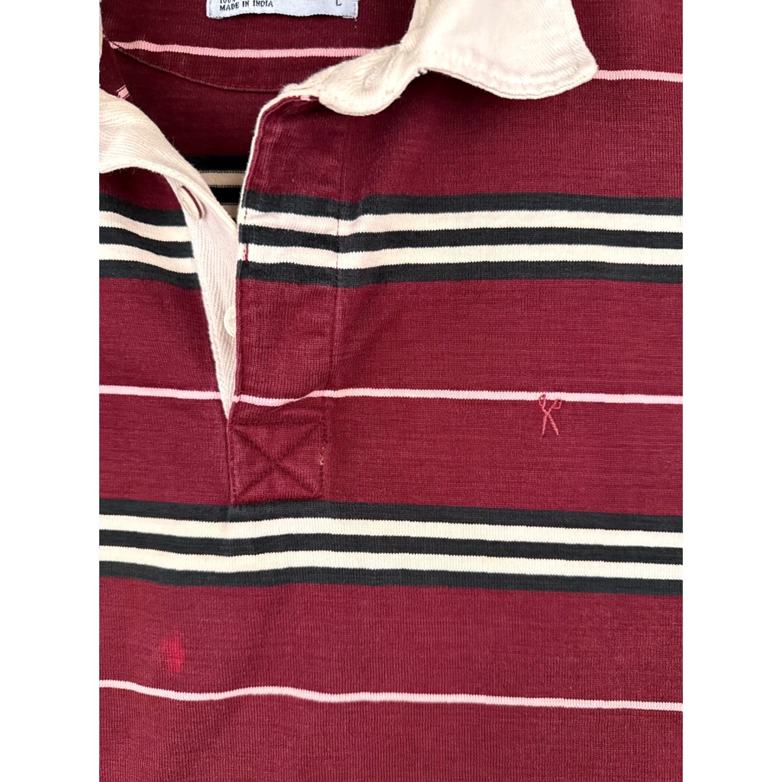 Vintage Marc Ecko Polo Shirt Men Large Red Striped Cotton Long Sleeve Rugby Mens Size US L / EU 52-54 / 3 - 6 Thumbnail