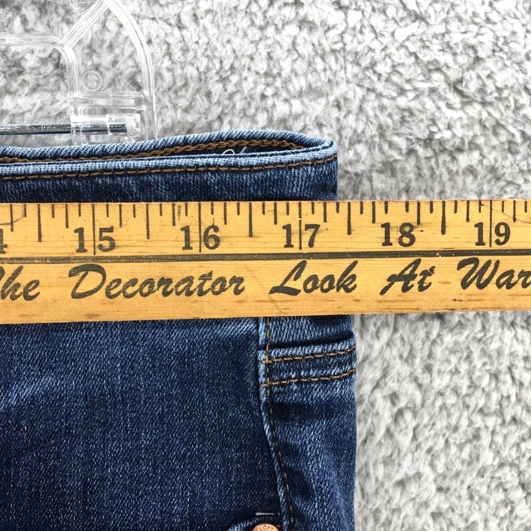 Loft LOFT Skinny Jeans Womens 35 Inch Waist Blue Medium Wash Denim High Rise Zip Fly Jeans Womens Skinny Fit Size 24" / US 00 / IT 34 - 6 Thumbnail