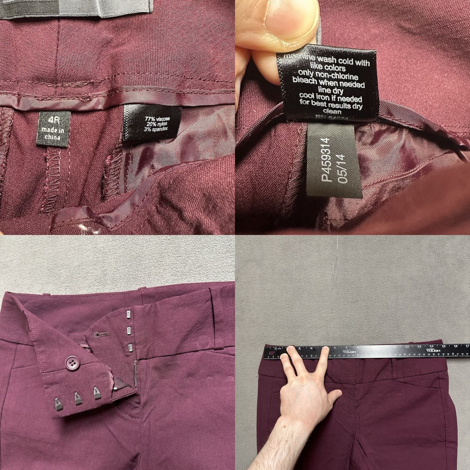 Vintage The Limited Red Dress Pants Womens 4R Slim Stretch Pockets Solid Flat Front Skinny Trousers Pants 4 Regular 30in Inseam Men? Womens Size 27" / US 4 / IT 40 - 8 Thumbnail