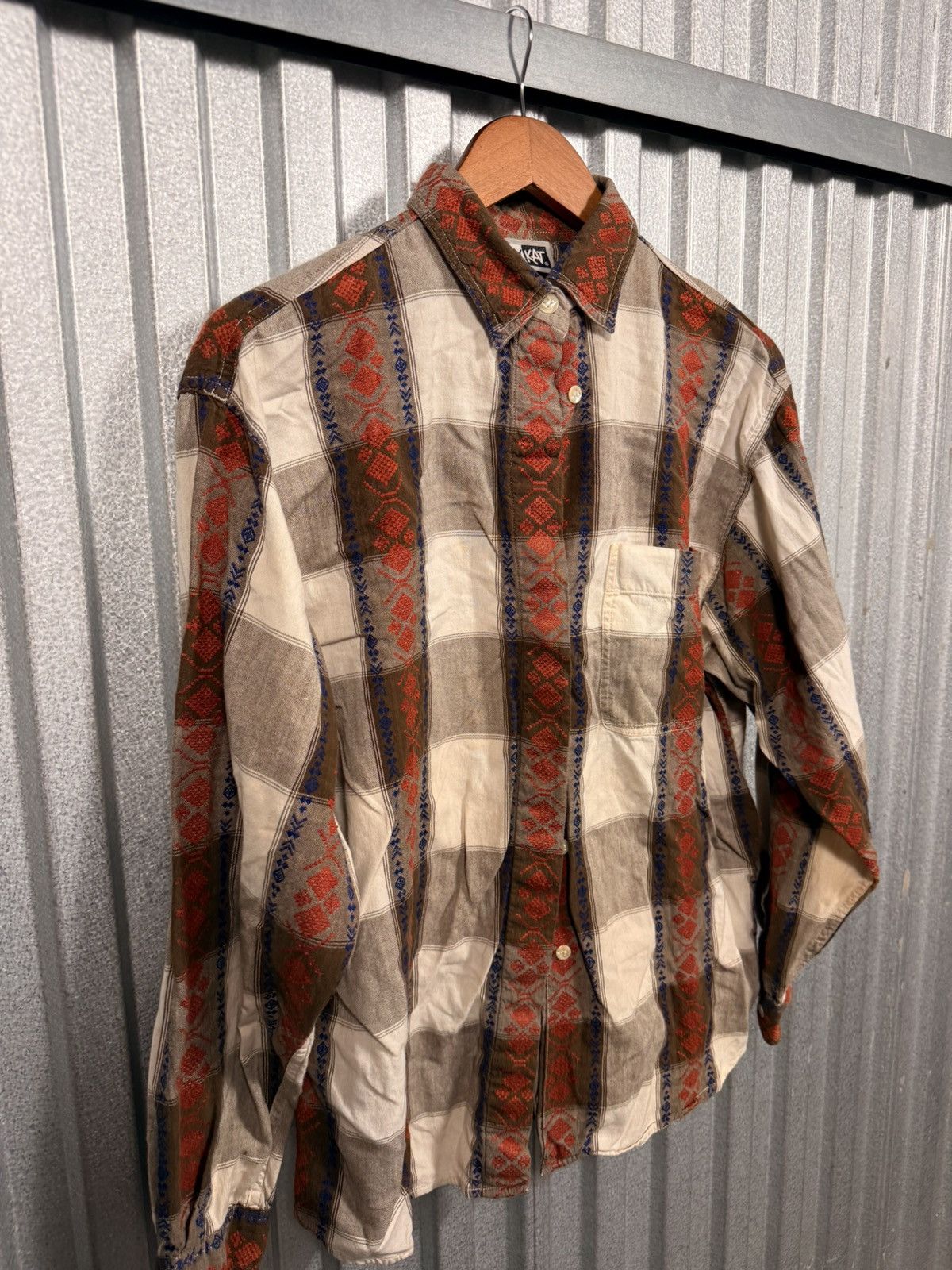 Other Vintage 90s Krazy Kat Western Button Up Diamond Shirt Size US L / EU 52-54 / 3 - 6 Thumbnail