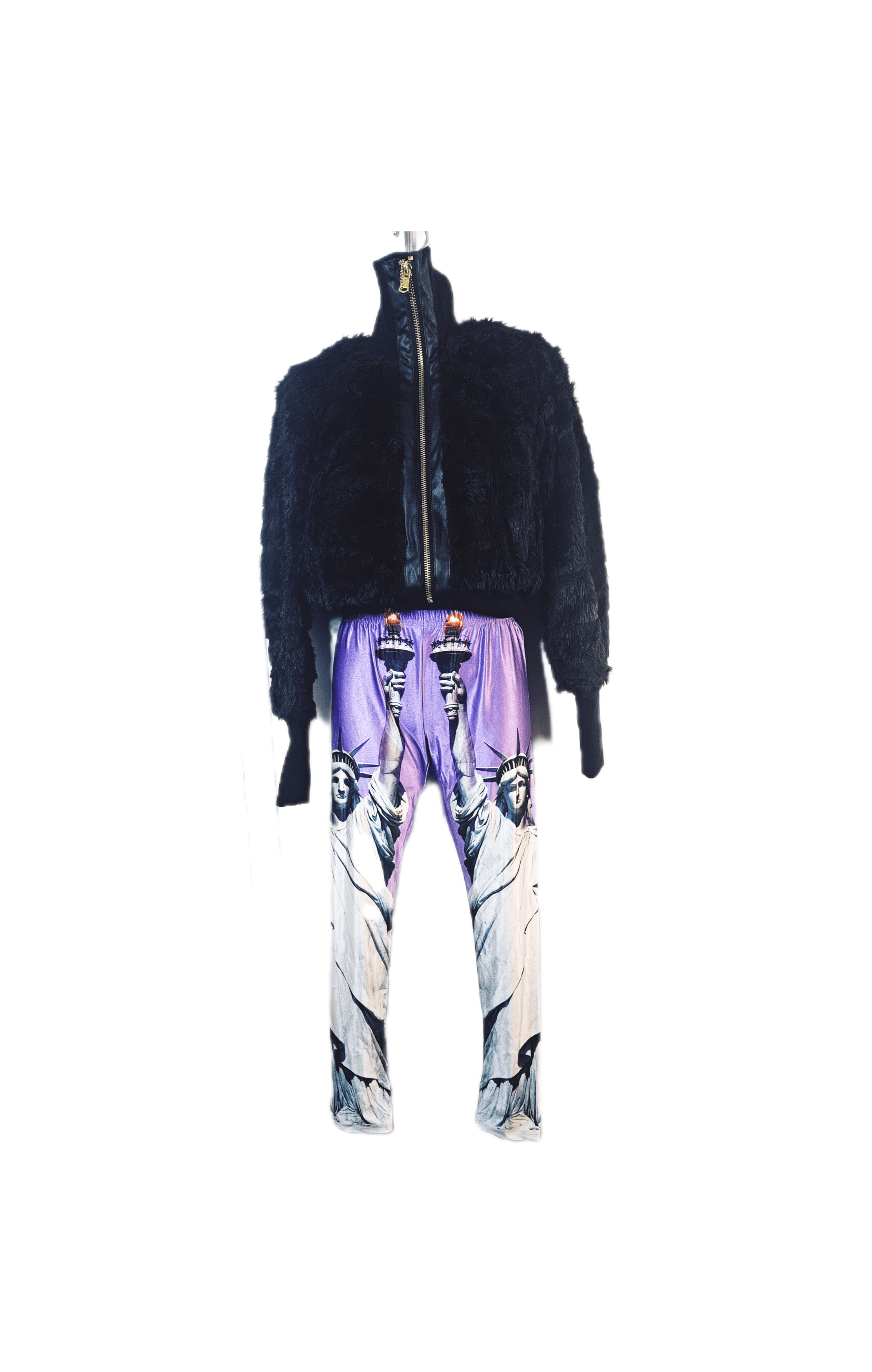 Other VINTAGE PURPLE STATUE OF LIBERTY LEGGINGS Size 28" / US 6 / IT 42 - 2 Thumbnail