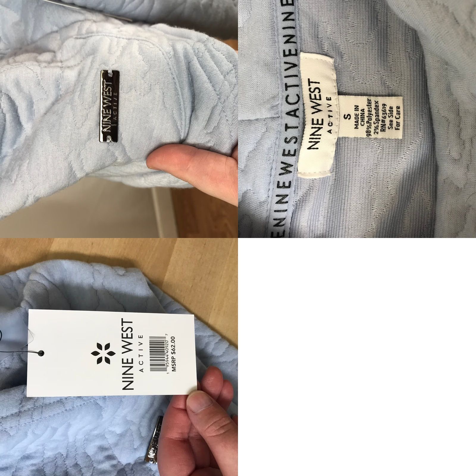 Nine West Nine West Active Quilted Mock Neck Sweatshirt Light Blue Pullover Women Size M Size S / US 4 / IT 40 - 8 Thumbnail