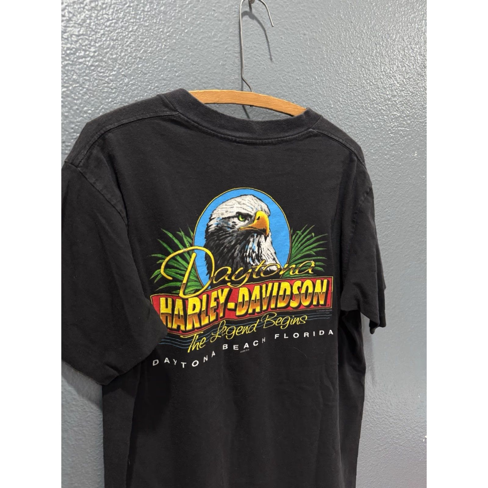 Harley Davidson VINTAGE Harley-Davidson T-Shirt Bike Black Large Mens 90s Daytona Biker Tee Shirt Size US L / EU 52-54 / 3 - 2 Thumbnail