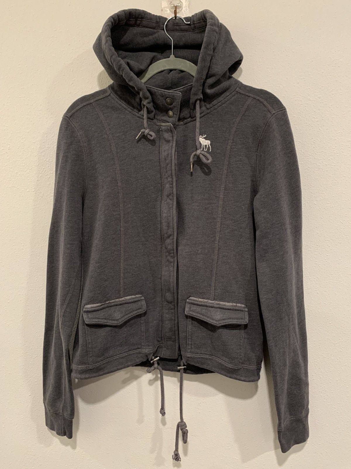 Abercrombie & Fitch Vintage Abercrombie Fitch Womens Hoodie Dark grey Zip Jacket Size L / US 10 / IT 46 - 1 Thumbnail