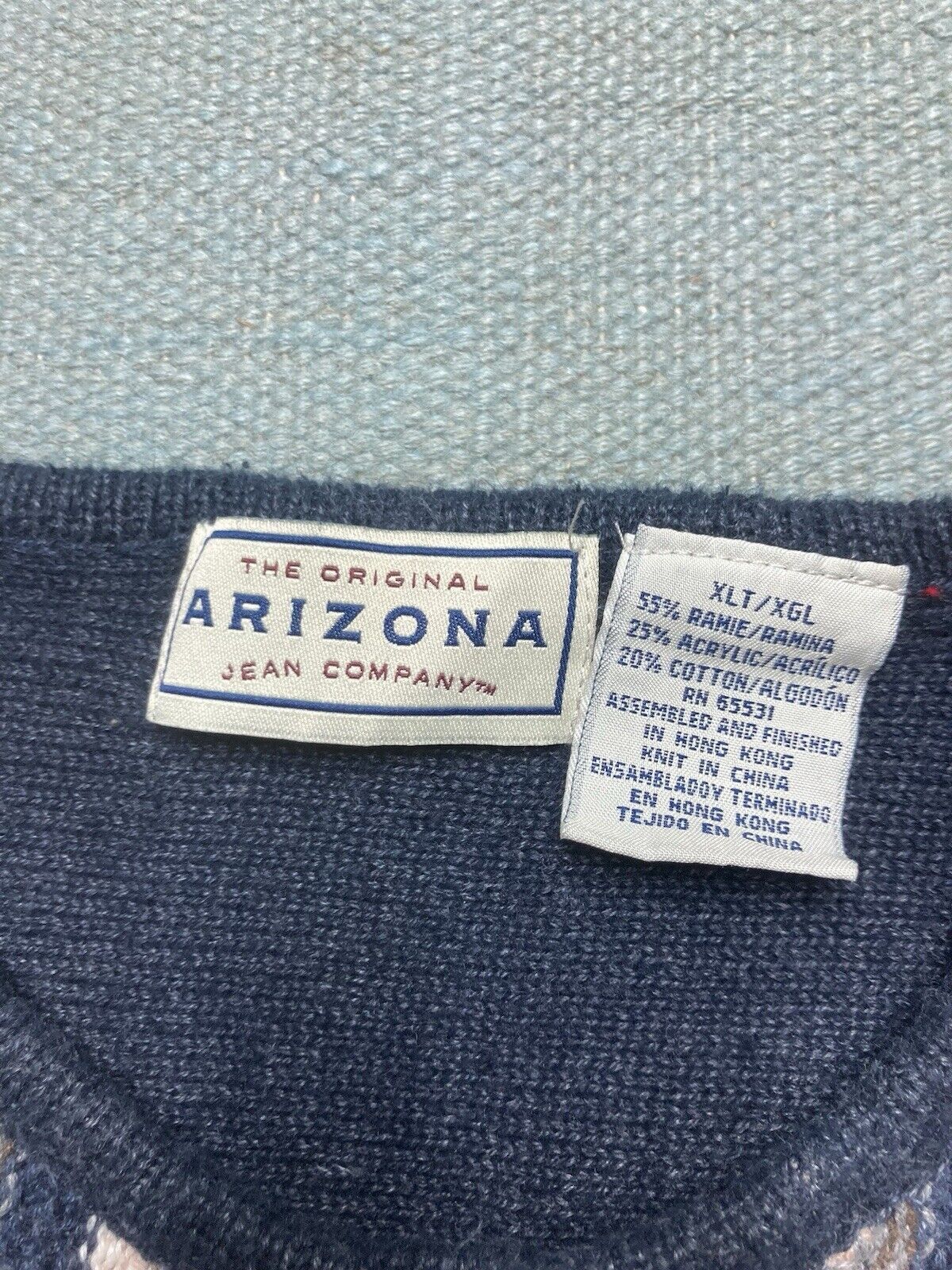 Arizona Jean Co. Vtg Arizona jean knit sweater ramie striped pullover XL tall Size US XL / EU 56 / 4 - 4 Thumbnail