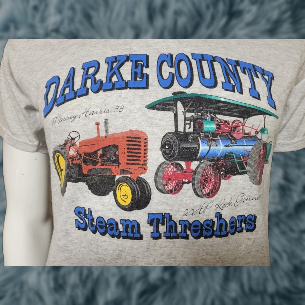 Jerzees VINTAGE Darke County OH Steam Threshers T Shirt Small Gray Tractors Jerseys Size US S / EU 44-46 / 1 - 1 Thumbnail