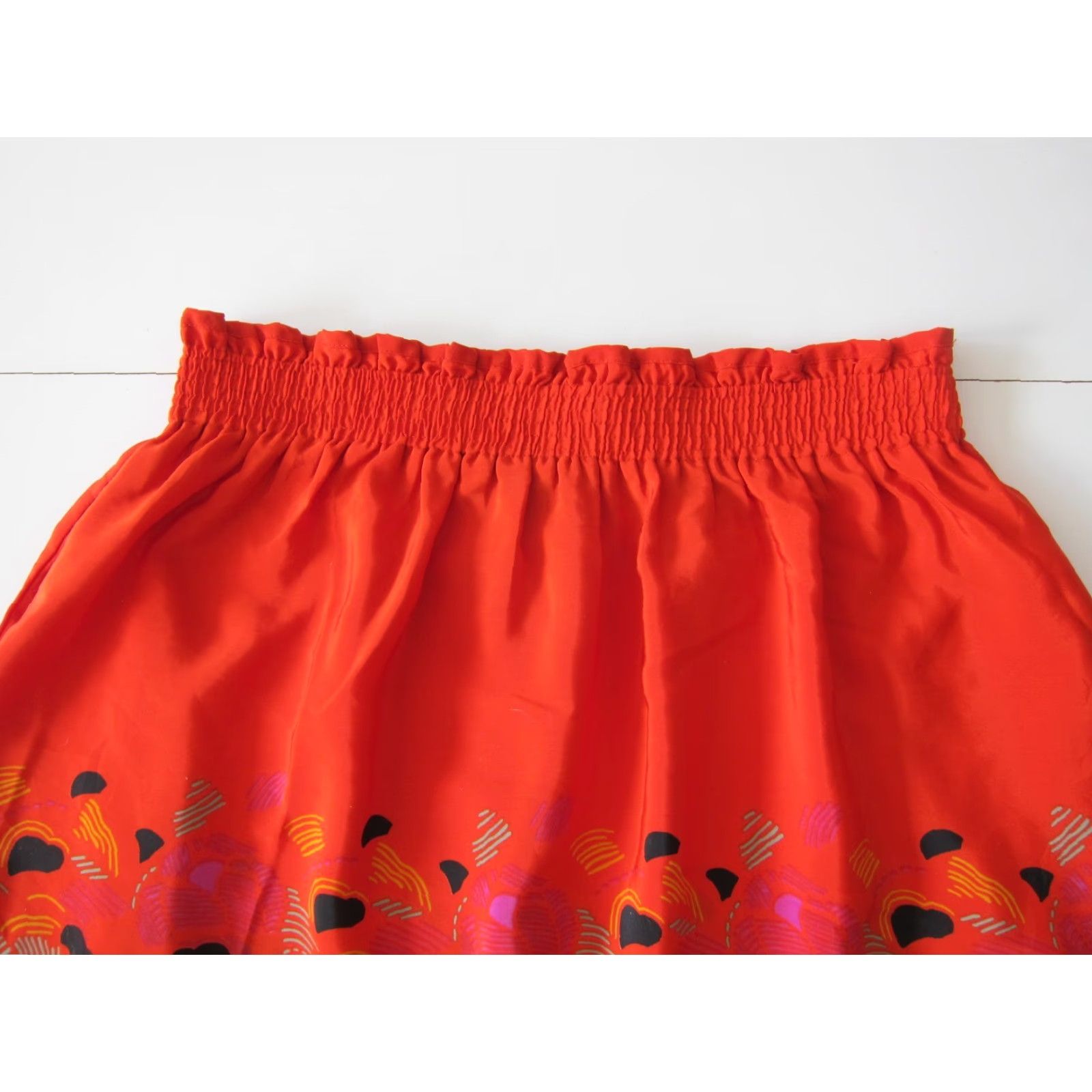 Vintage VINTAGE Ecote' Urban Outfitters Abstract Satin Skirt with Pockets Orange Grey Black Green Large - Women - Skirt - L Size 36" / US 14 / IT 50 - 5 Thumbnail