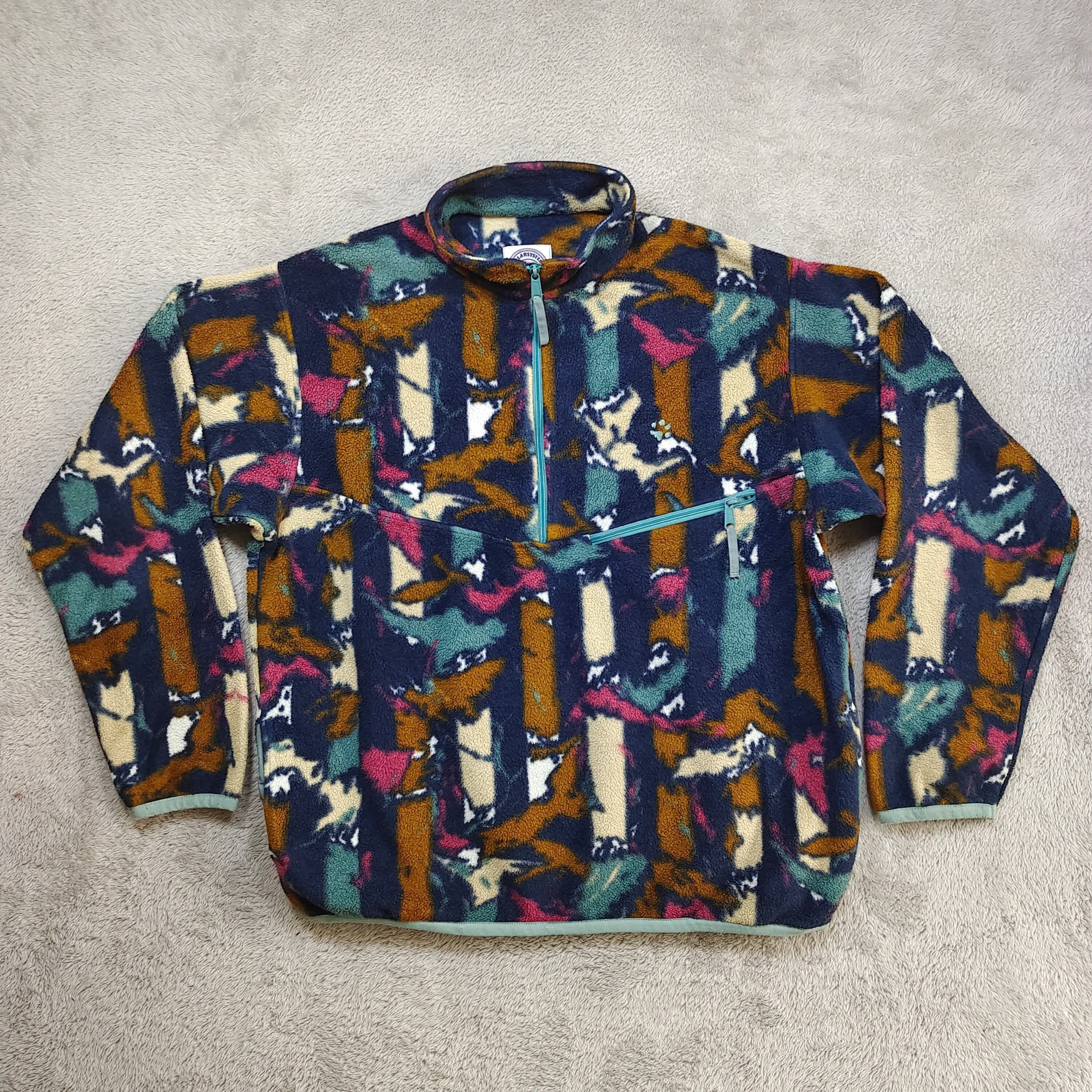 Jack Wolfskin 90s Jack Wolfskin Fleece Pullover, Abstract Print, Outdoor Size US XL / EU 56 / 4 - 1 Thumbnail