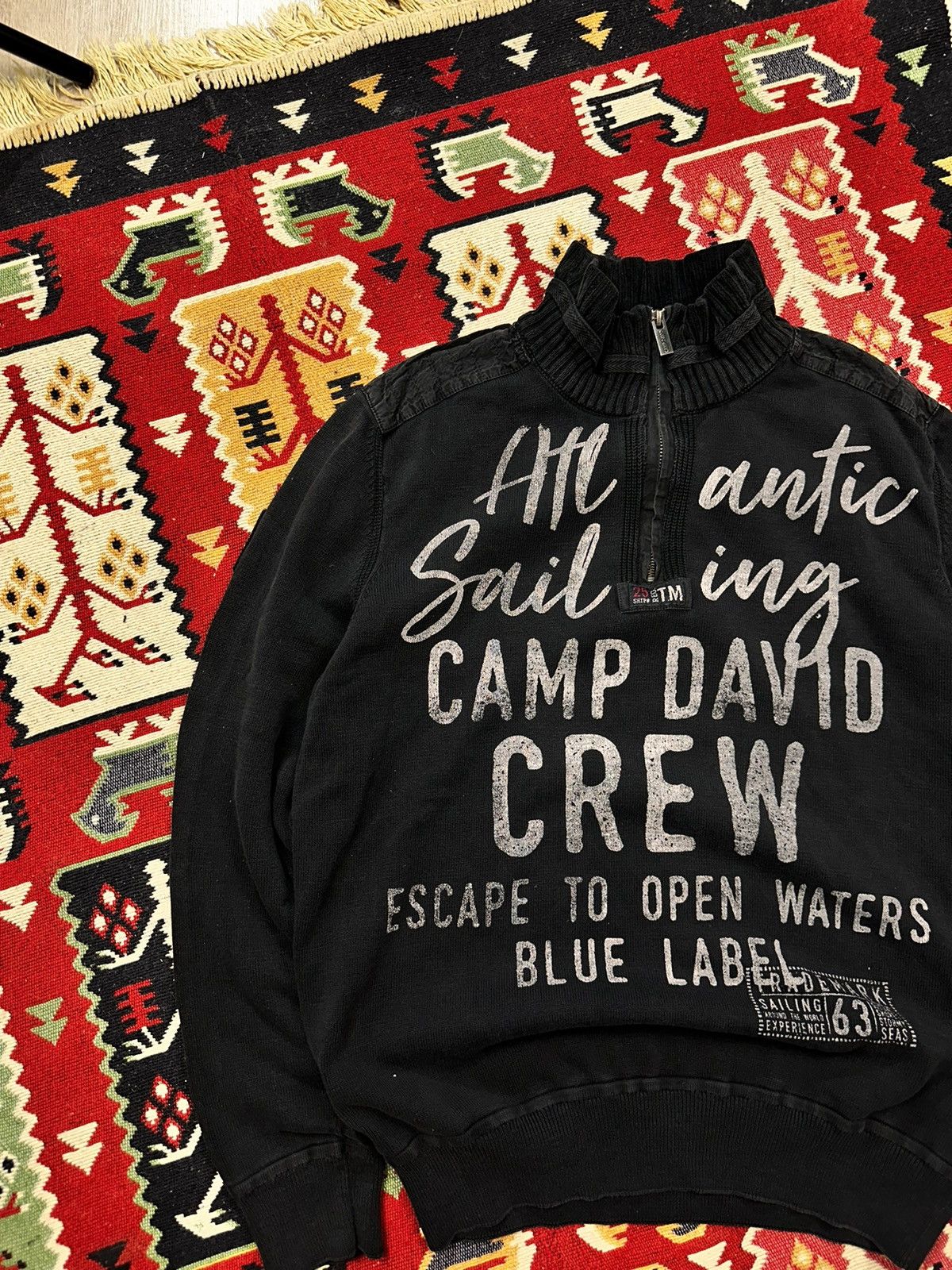 Camp David × Japanese Brand Vintage Camp David Y2K Knitted Zip Sweater Size US L / EU 52-54 / 3 - 2 Thumbnail